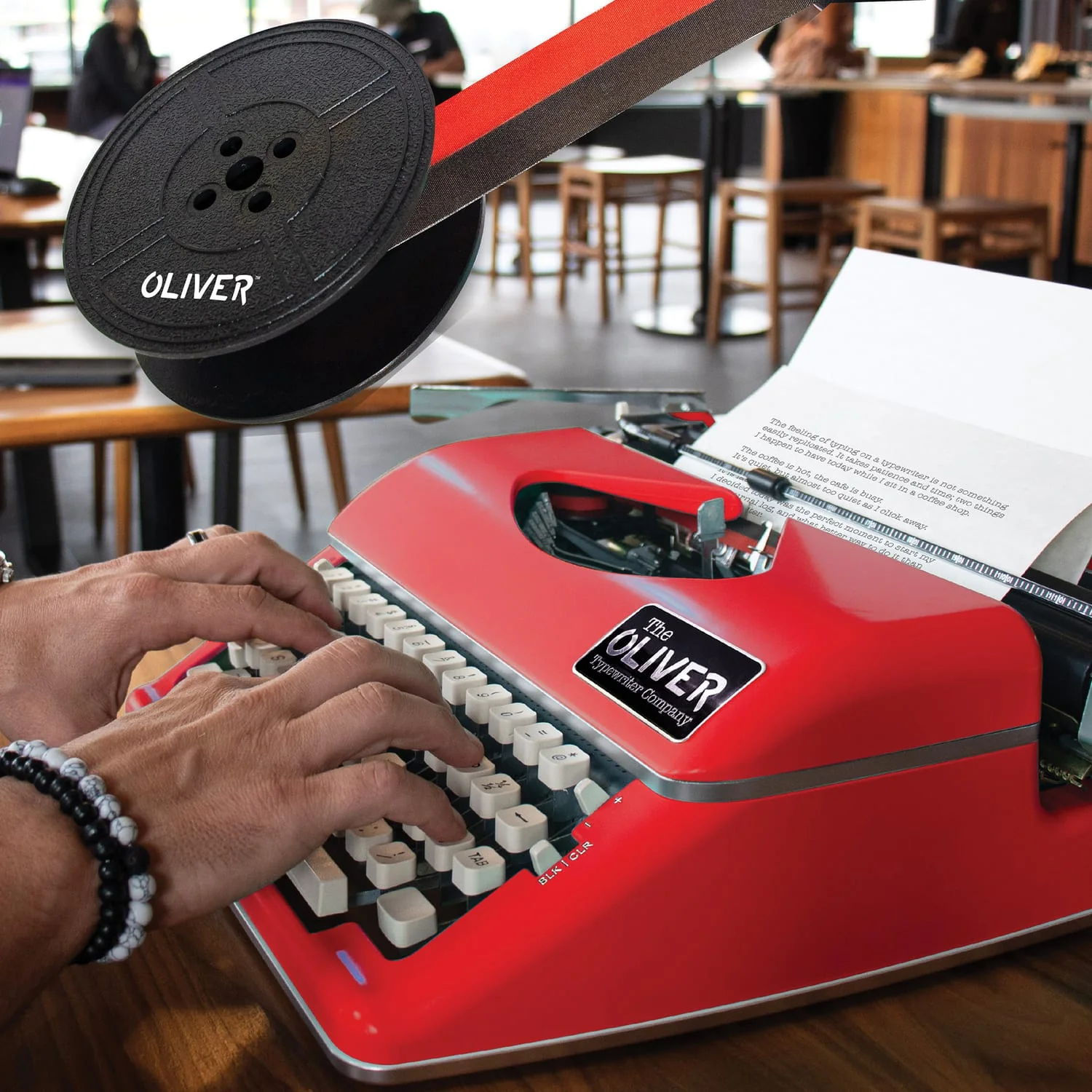 The Oliver Typewriter Company Twin-Spool Typewriter Ribbon for Manual Typewriters, Red/Black - Image 4