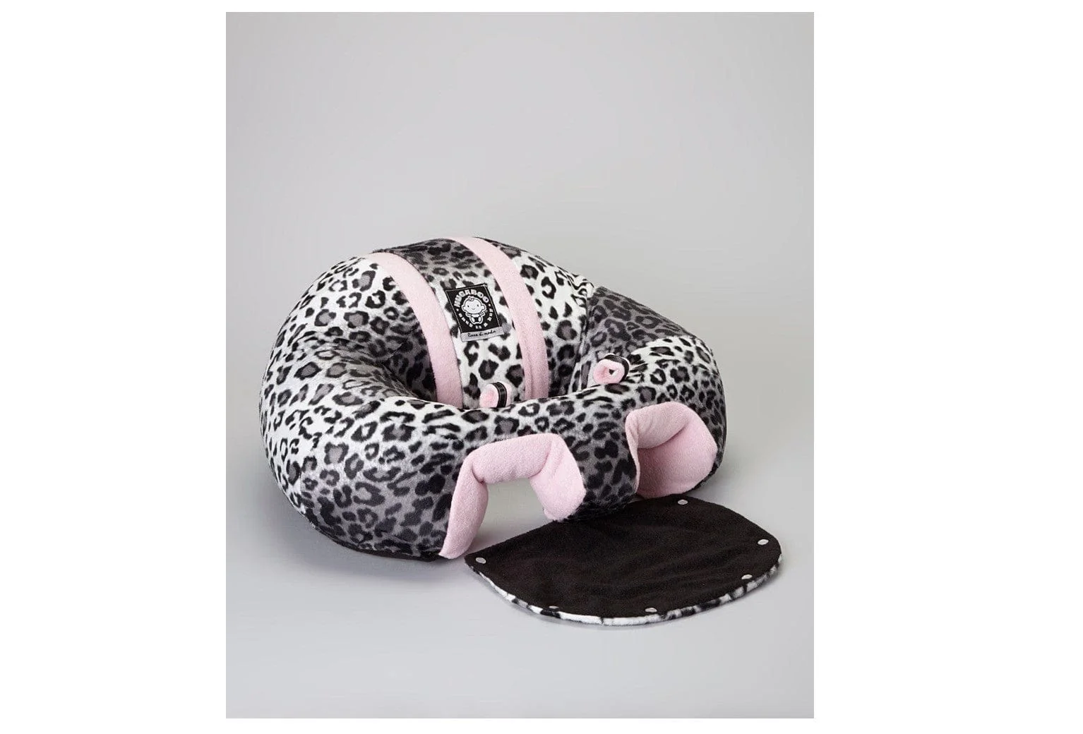 Hugaboo Infant Sitting Chair, Portable, Washable Baby Floor Seat, Pink Snow Leopard - Image 5