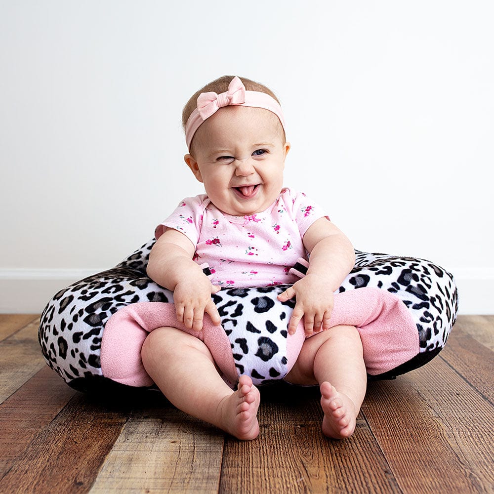 Hugaboo Infant Sitting Chair, Portable, Washable Baby Floor Seat, Sakura Pink & Blush - Image 3