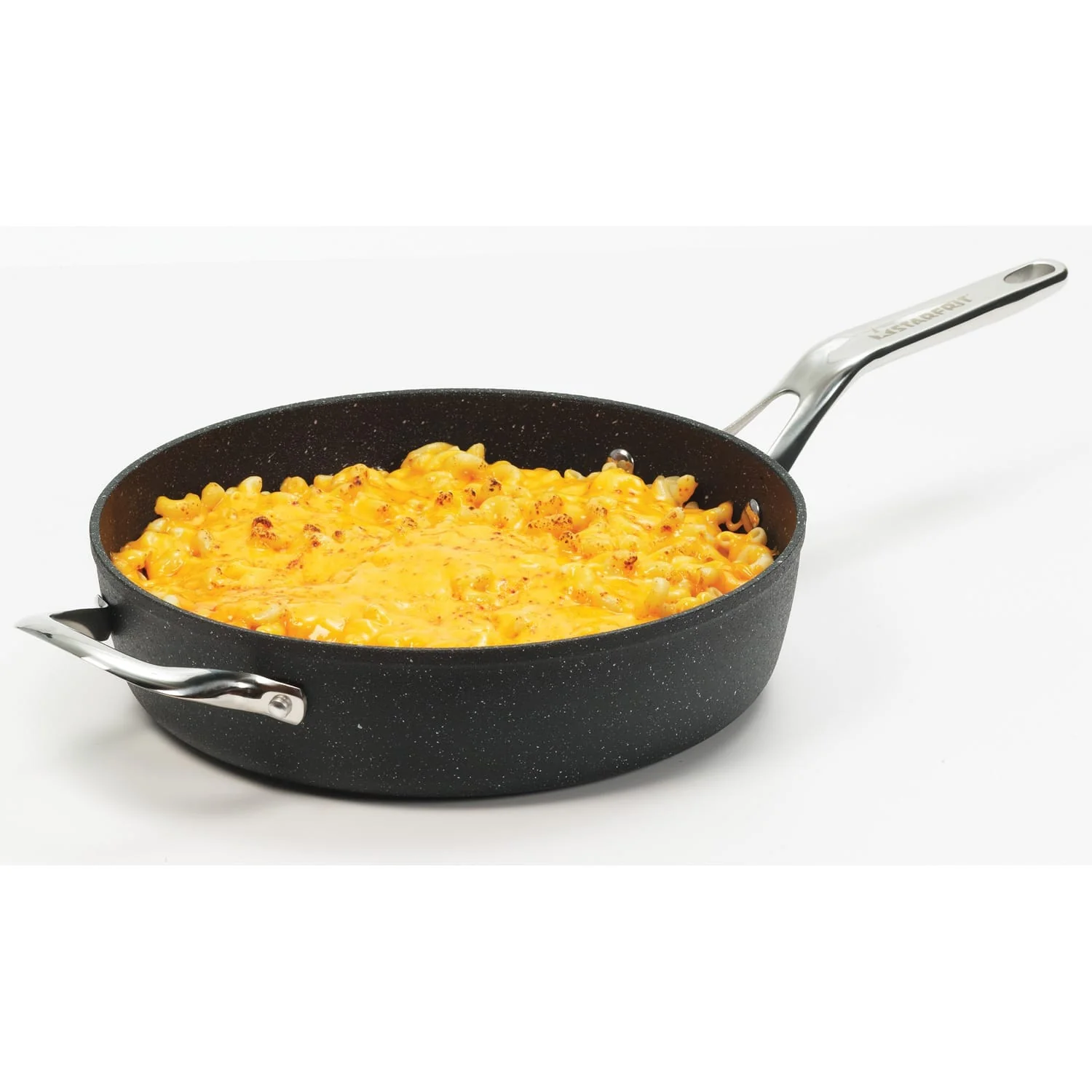 THE ROCK by Starfrit 11", 4.7-Quart Deep Sauté Pan with Glass Lid & Stainless Steel Handles - Image 4