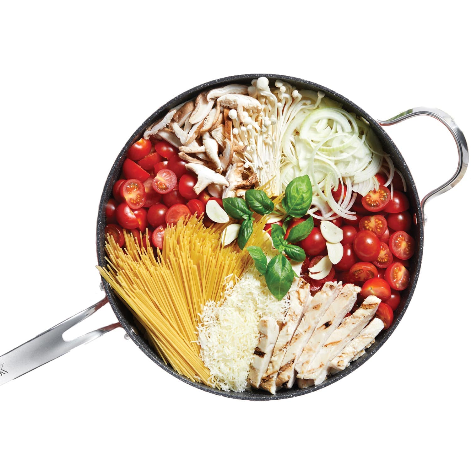 THE ROCK by Starfrit 11", 4.7-Quart Deep Sauté Pan with Glass Lid & Stainless Steel Handles - Image 5