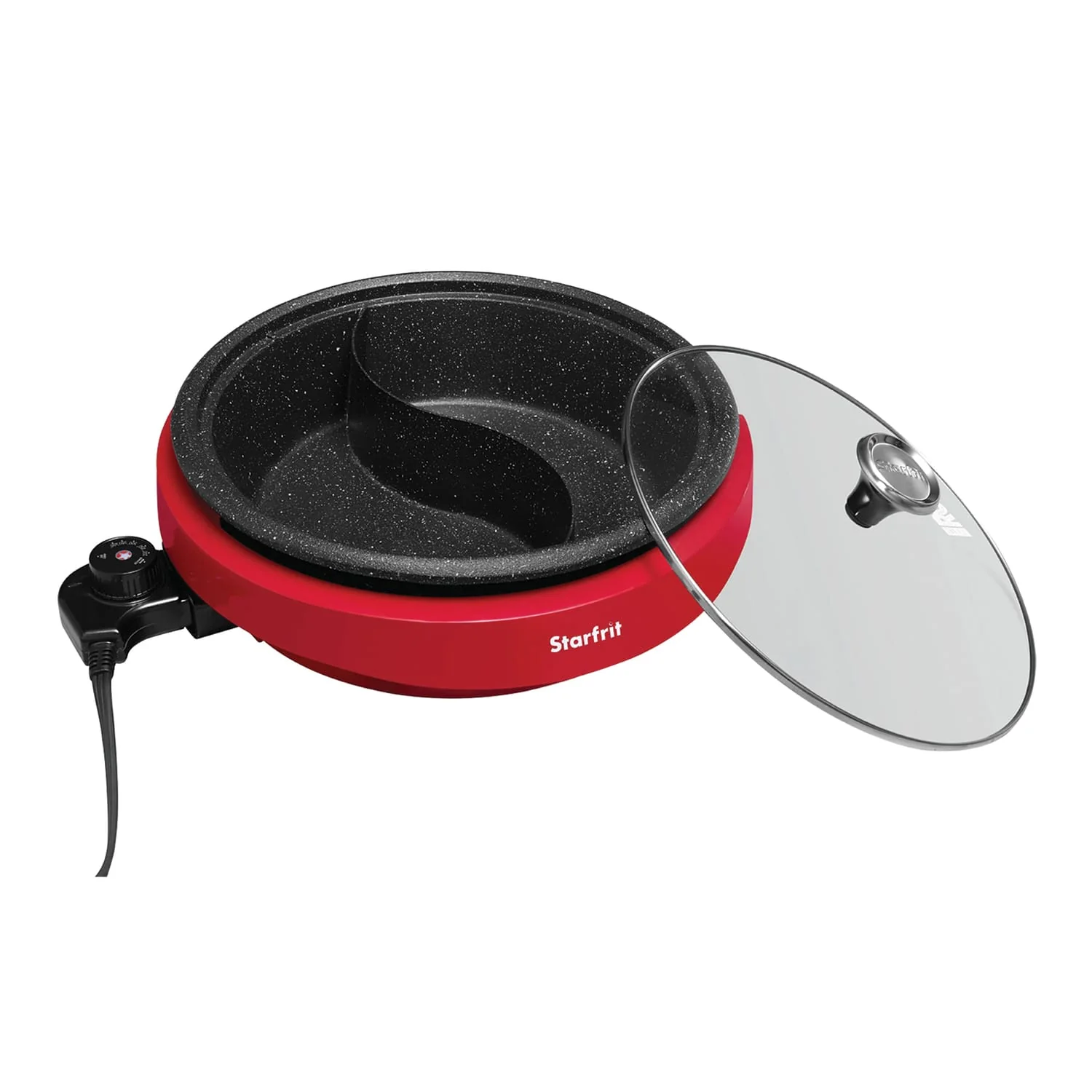 THE ROCK by Starfrit Dual-Sided 3.2-Qt. Electric Hot Pot, Red - Image 2