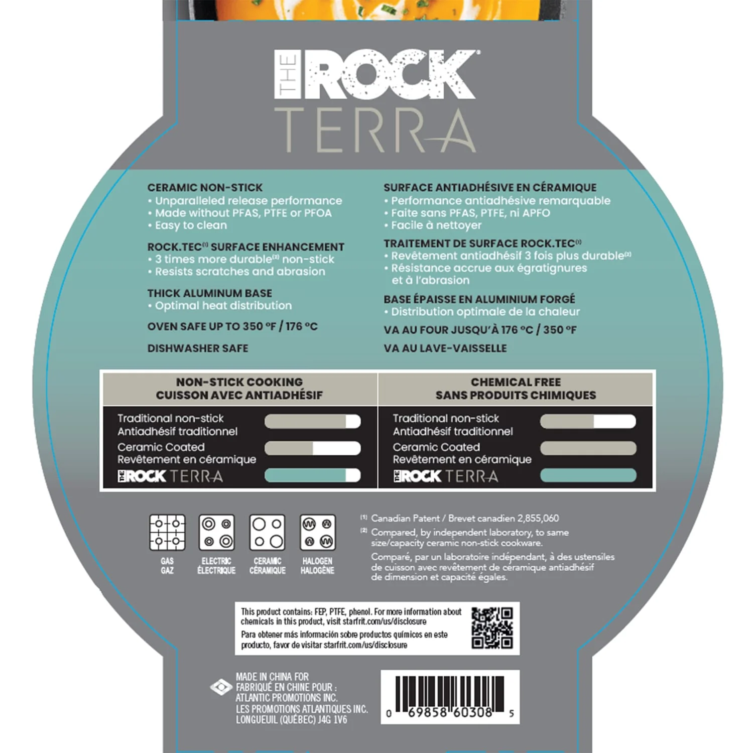THE ROCK by Starfrit Terra Black Marble Non-Stick Fry Pan with Bakelite Handle, 12 In. - Image 3