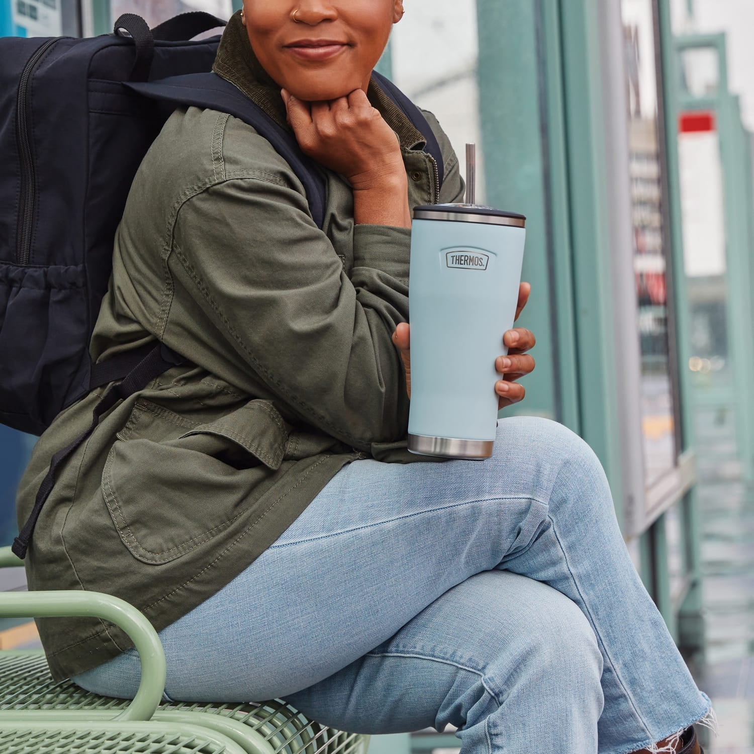 Thermos Icon 24-Oz. Cold Stainless Steel Tumbler with Straw, Glacier - Image 4