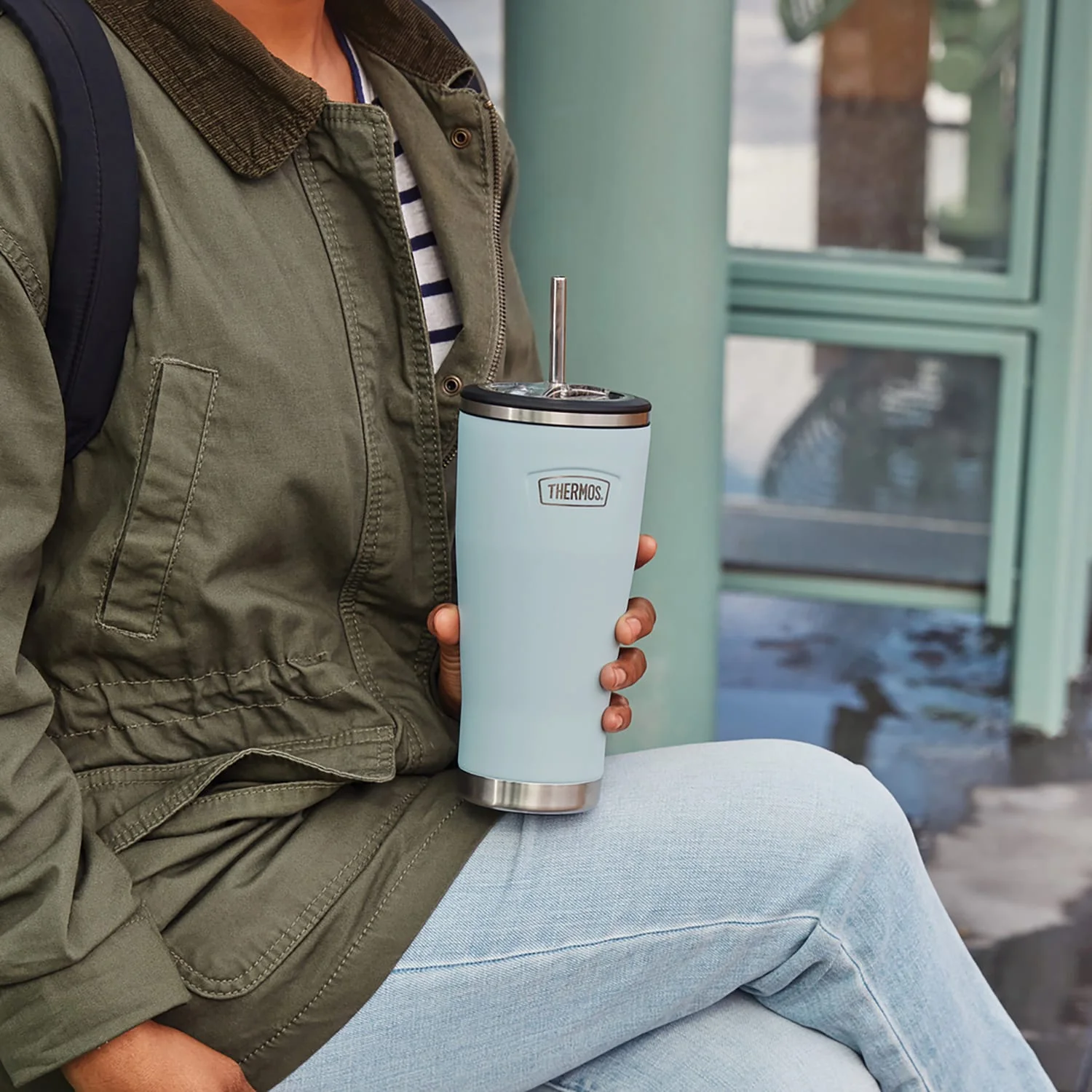 Thermos Icon 24-Oz. Cold Stainless Steel Tumbler with Straw, Glacier - Image 5