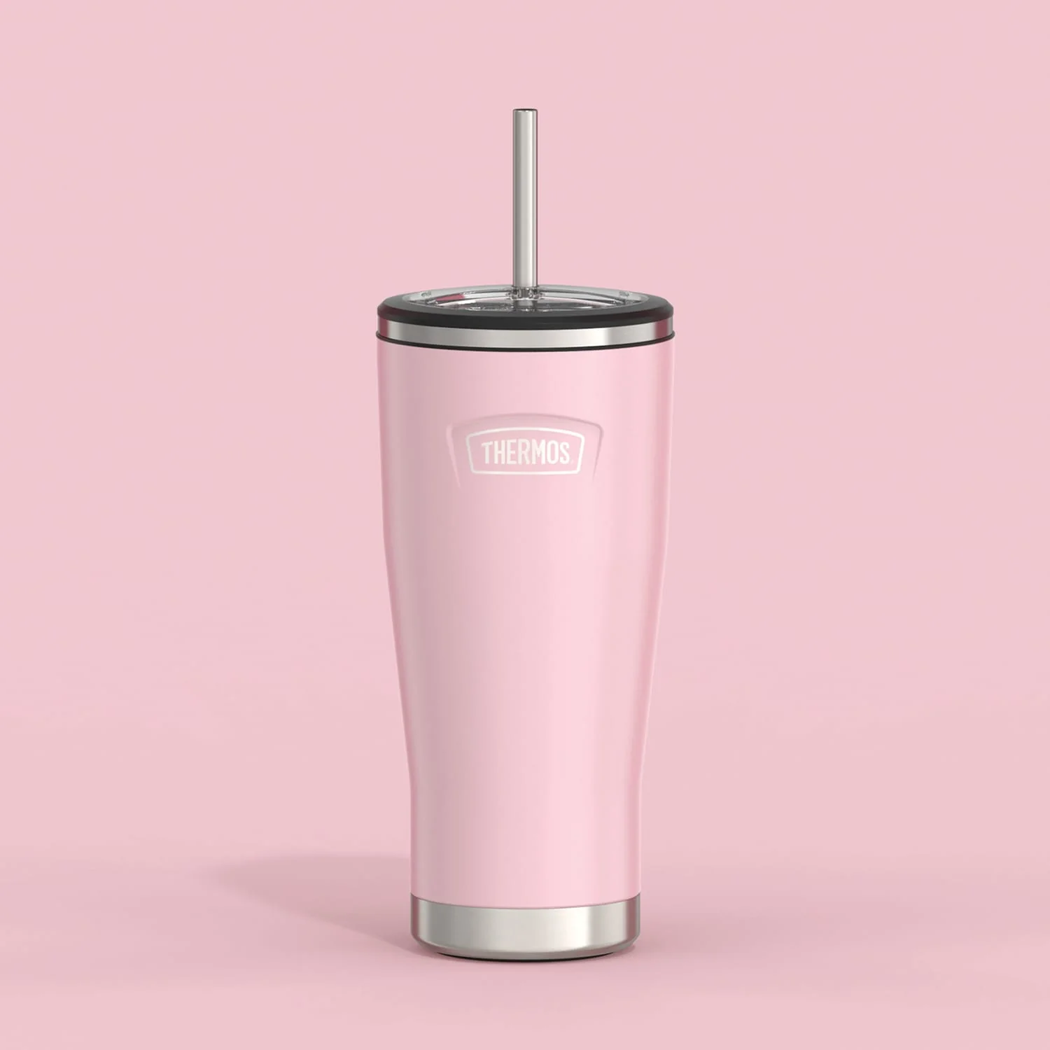 Thermos Icon 24-Oz. Cold Stainless Steel Tumbler with Straw, Sunset Pink - Image 5