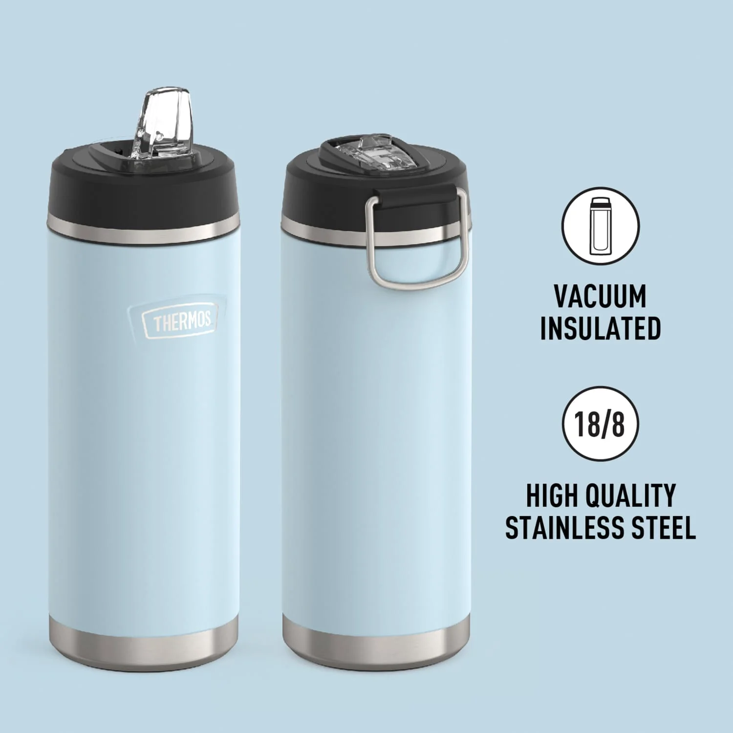 Thermos Icon 32-Oz. Stainless Steel Water Bottle with Straw Lid, Glacier - Image 4