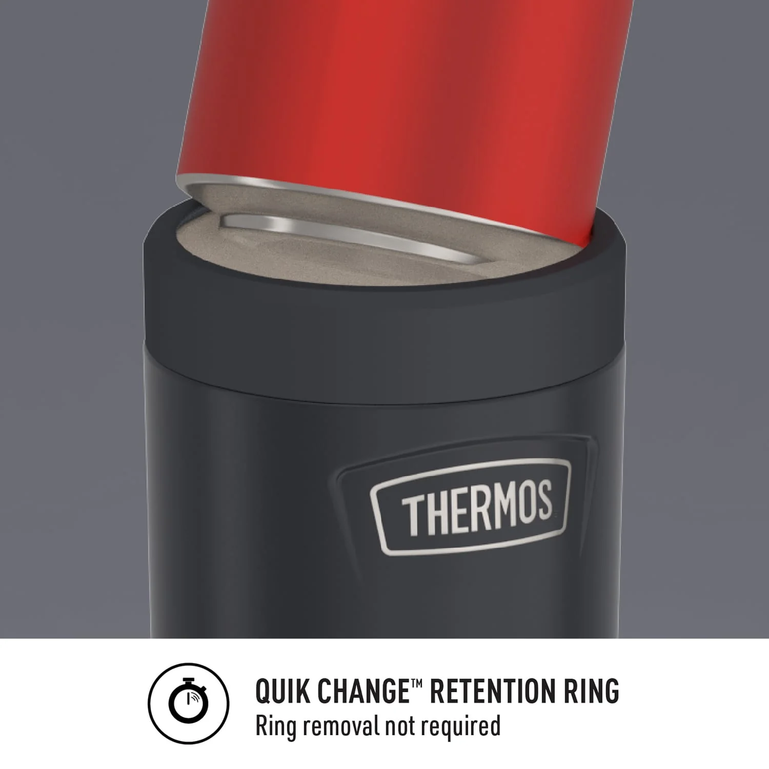 Thermos Icon Series Stainless Steel 12-Oz.-Slim-Can Beverage Insulator, Granite - Image 4