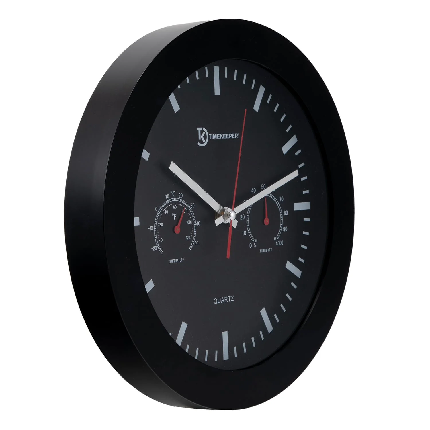 Timekeeper 12" Temperature & Humidity Wall Clock - Image 4