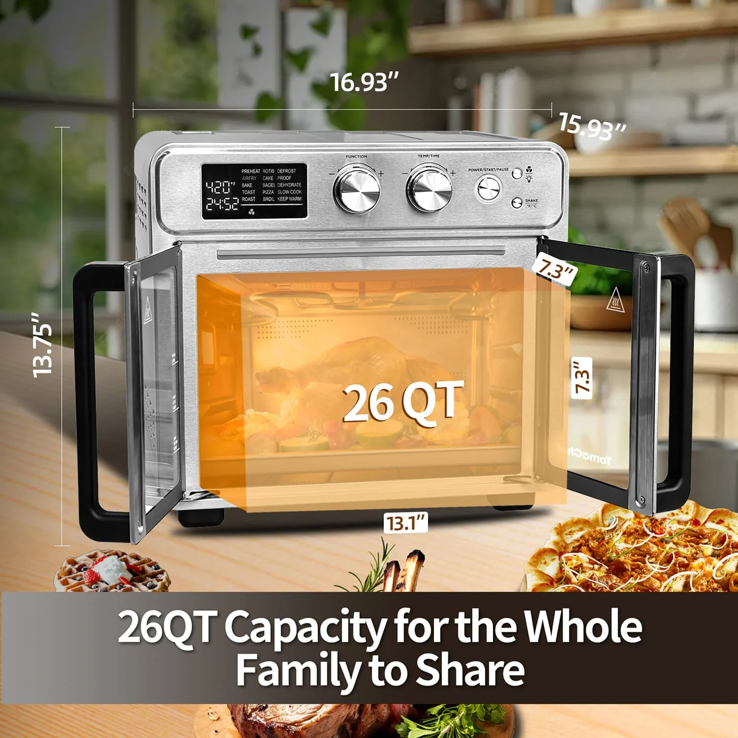 TomaChef 26-Qt Multifunctional Air Fryer Oven - Image 3