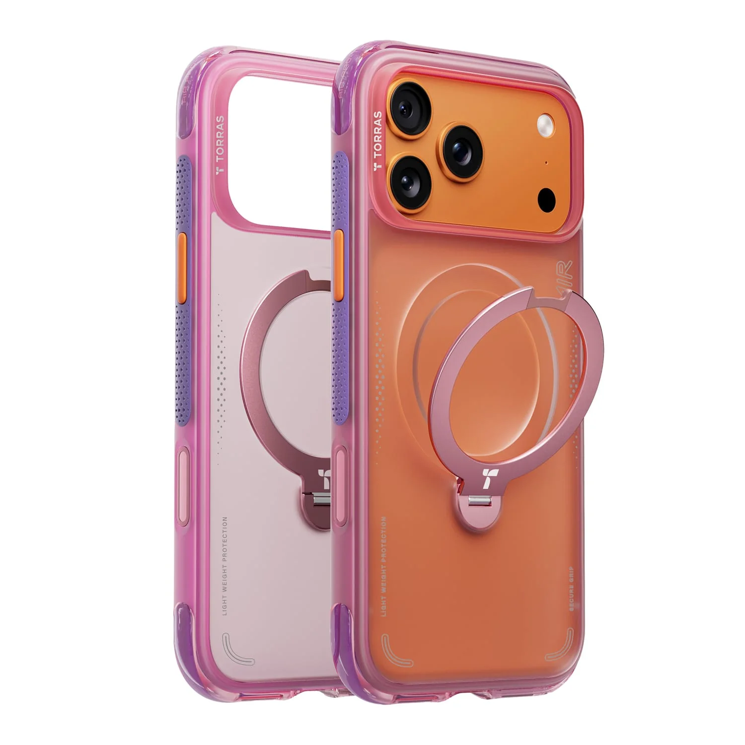 Torras iPhone 17 Pro Ostand Spin Air Case, Neon Sunset - Image 2