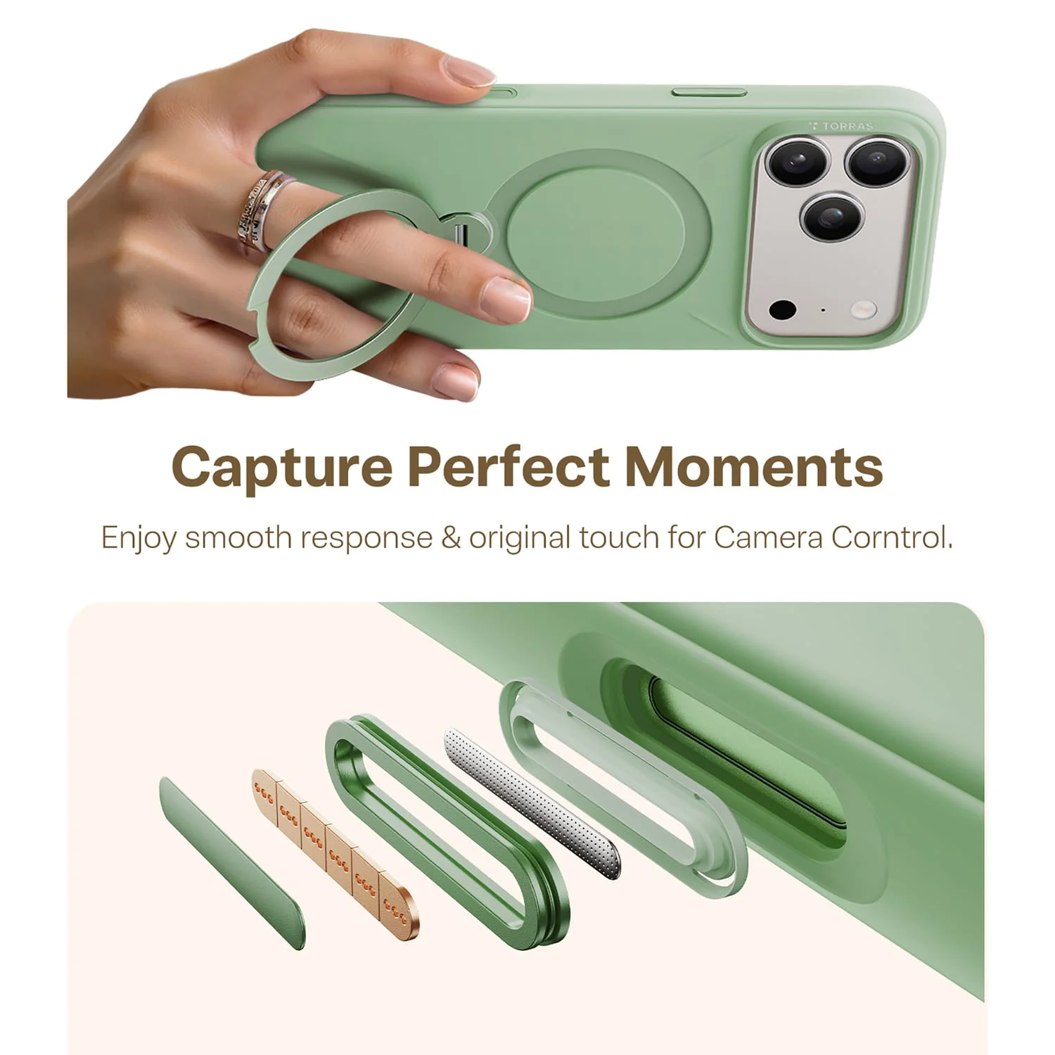 Torras Ostand Q3 Silicone Case, iPhone 17 Pro - Image 2