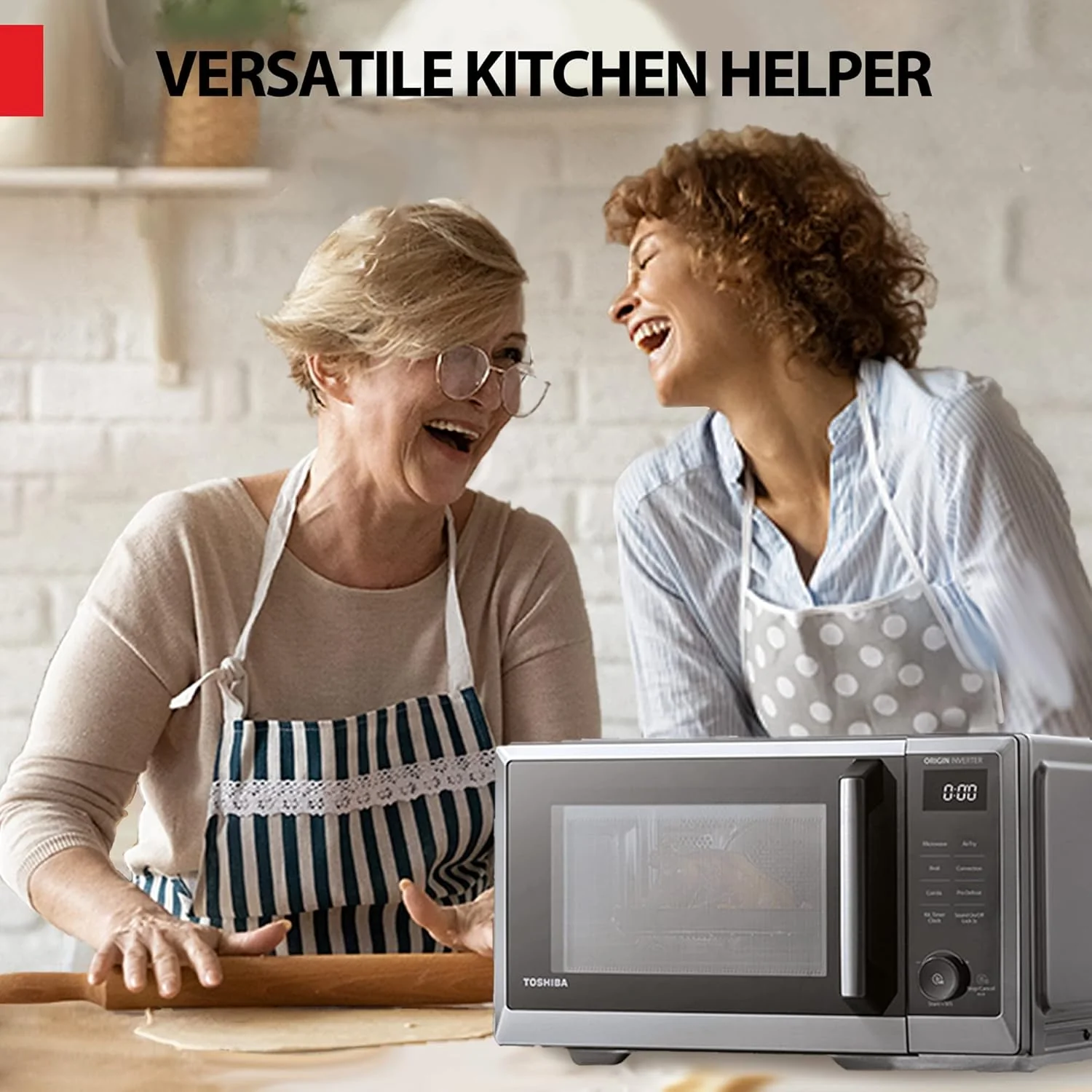 Toshiba 0.9 cu. ft. 6-in-1 Inverter Countertop Microwave Oven Air Fryer Combo, Black Stainless Steel - Certified Refurbished - Image 8