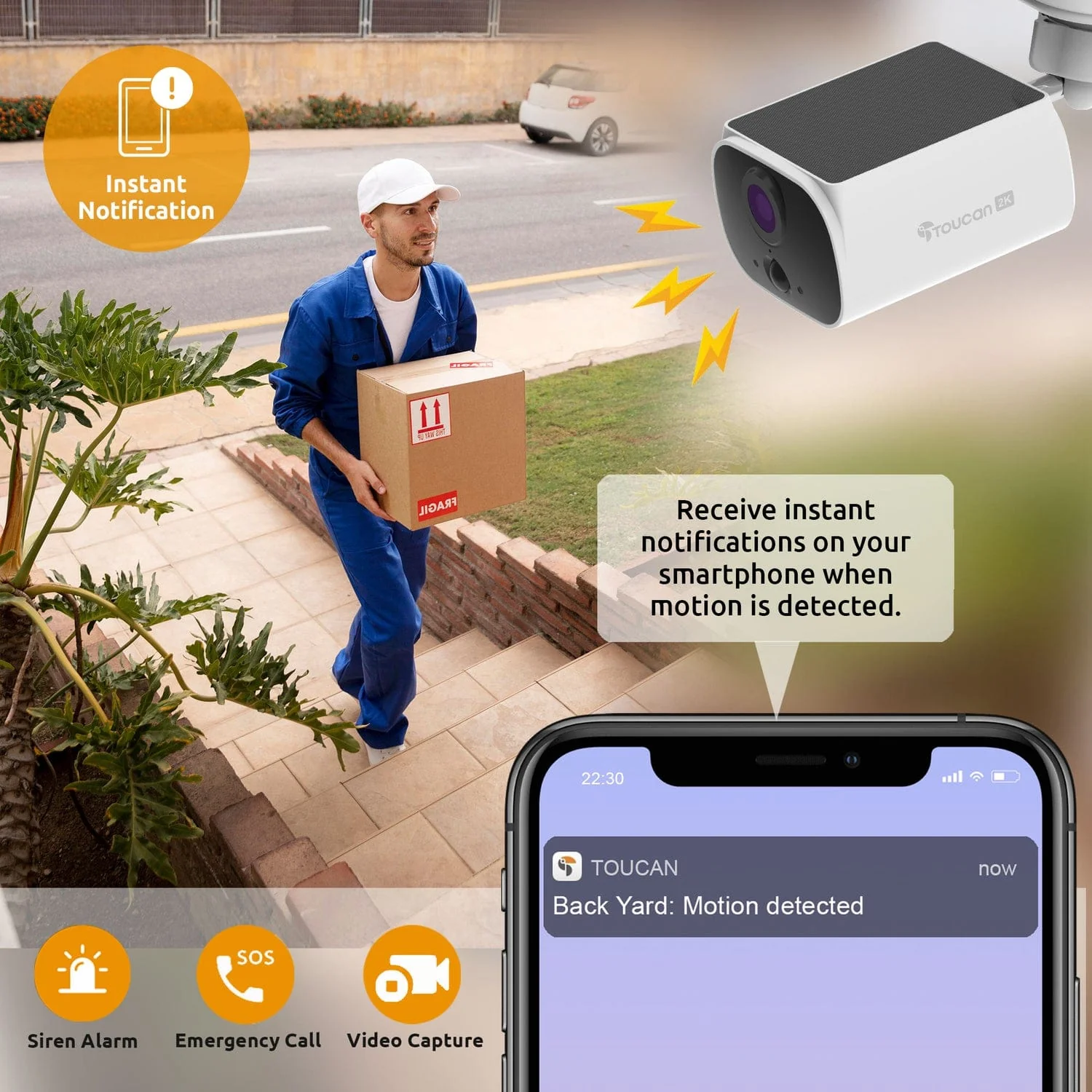 Toucan S5 Wireless 2K Solar Security Camera - No Monthly Fee Required - Image 5