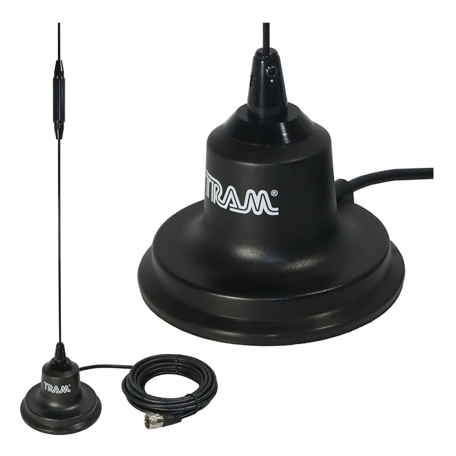 Tram 144 to 148 MHz VHF/440 to 450 MHz UHF Amateur Dual-Band Pre-Tuned 4-In. Magnet Antenna Kit with Rubber Boot