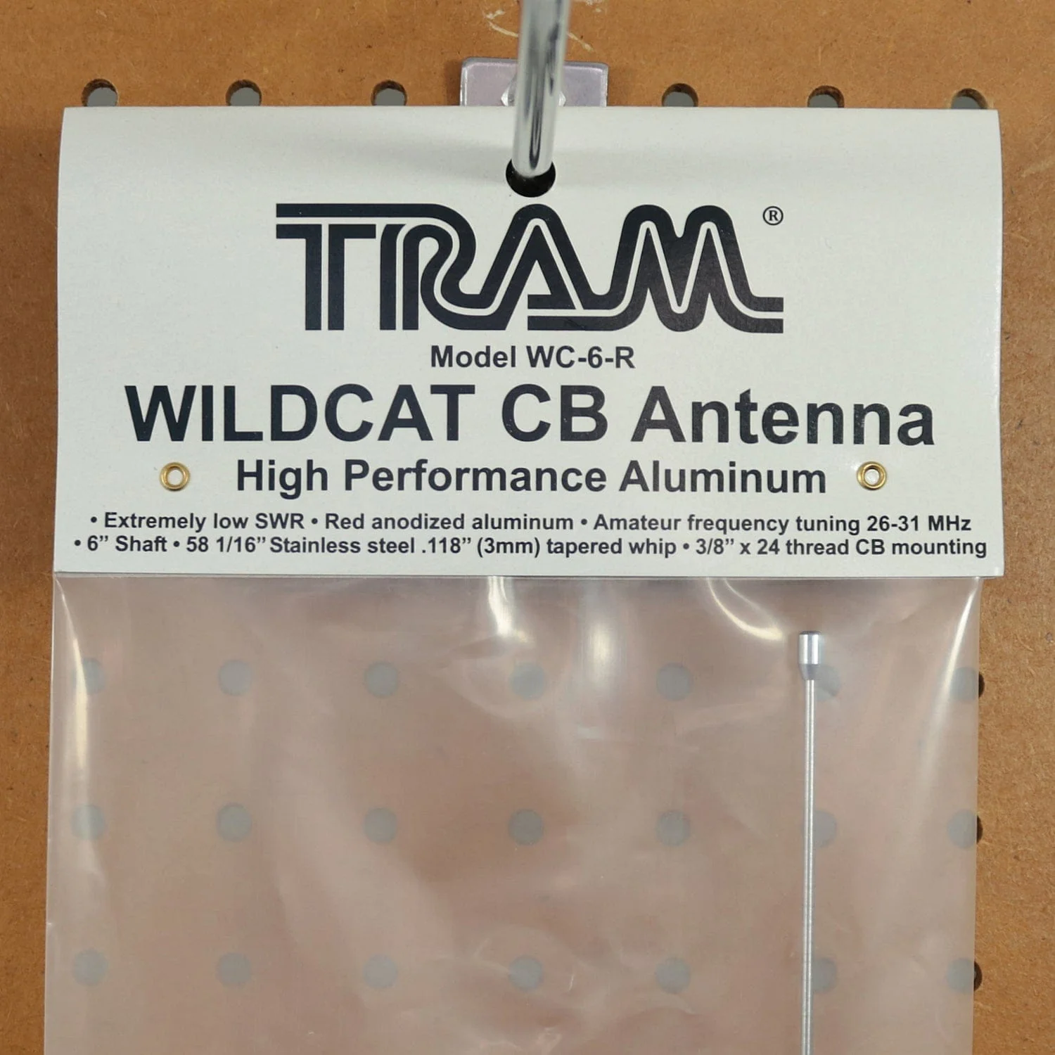 Tram 2000-Watt WILDCAT Trucker CB Antenna with 6-In. Anodized Aluminum Shaft with Extremely Low SWR and Long-Distance Transmit/Receive, WC-6-R - Image 3