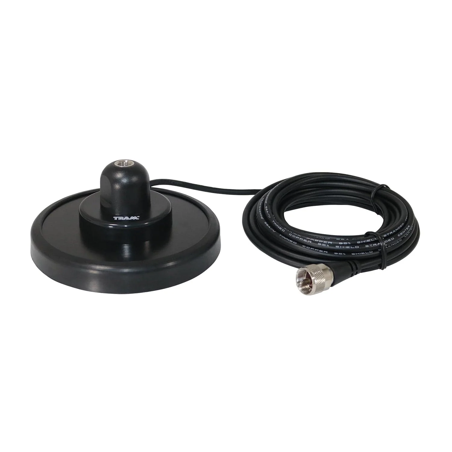Tram 5-Inch Black Steel NMO Magnet Mount with RG58 Coaxial Cable and UHF PL-259 Connector