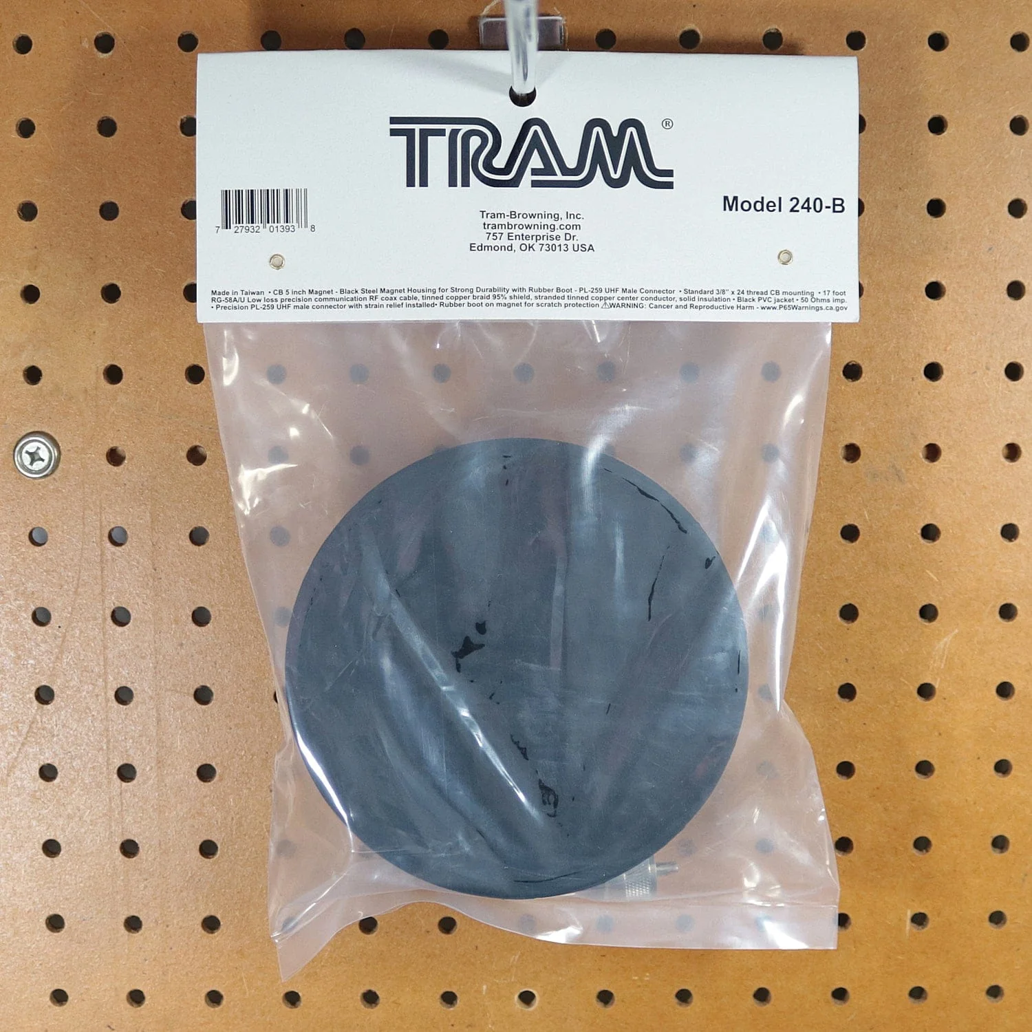 Tram 5-Inch Black Steel NMO Magnet Mount with RG58 Coaxial Cable and UHF PL-259 Connector - Image 4