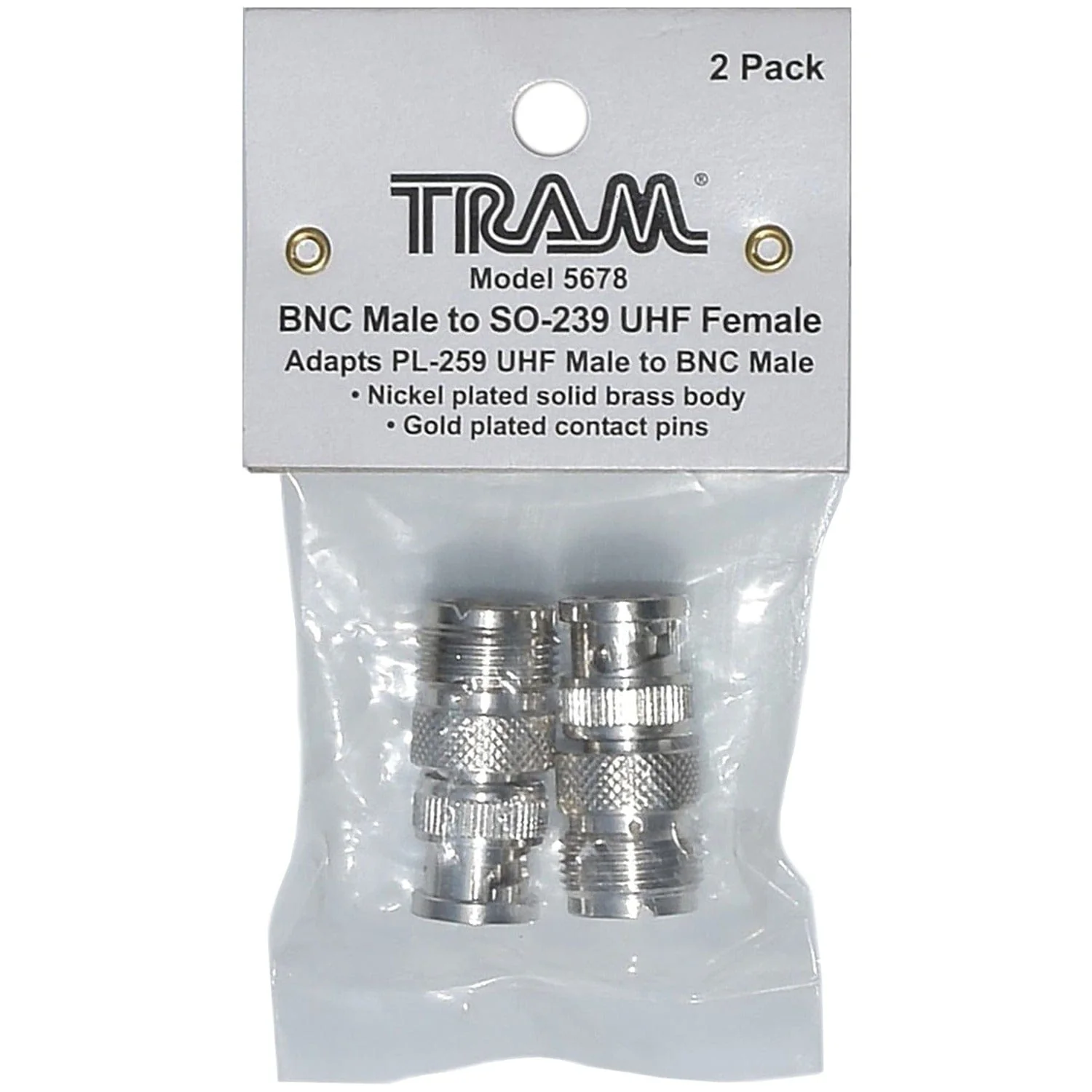 Tram BNC Male to UHF Female Adapters, 2 Pack - Image 4