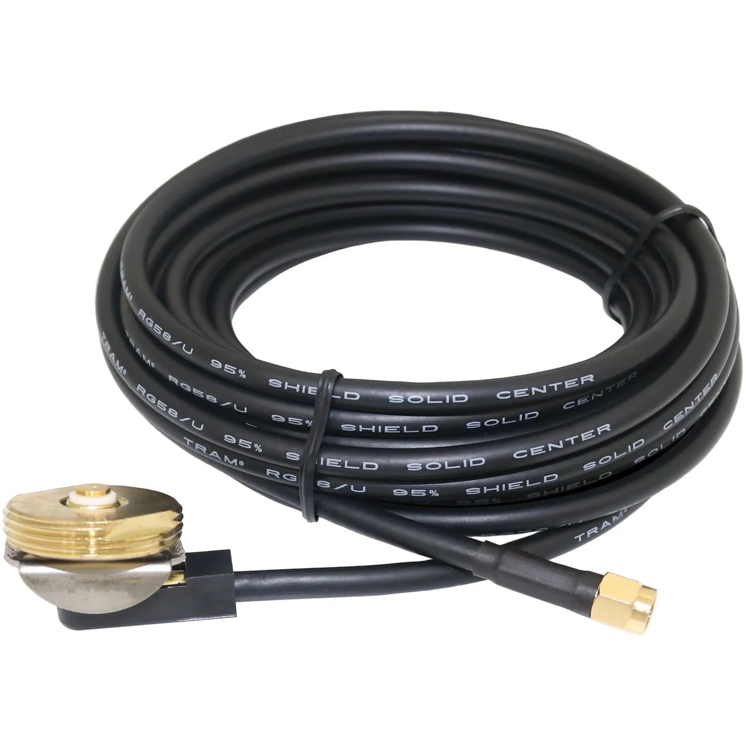 Tram NMO 3/8-Inch to 3/4-Inch Hole Mount with RG58 Cable and SMA-Male Connector
