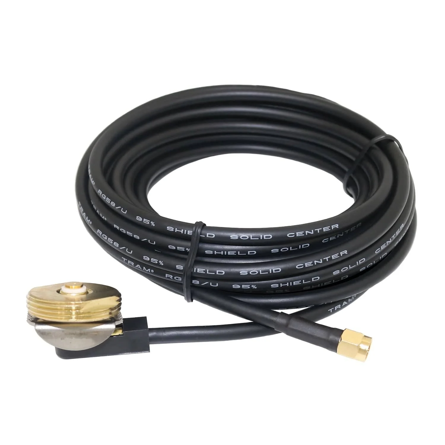 Tram NMO 3/8-Inch to 3/4-Inch Hole Mount with RG58 Cable and SMA-Male Connector - Image 2