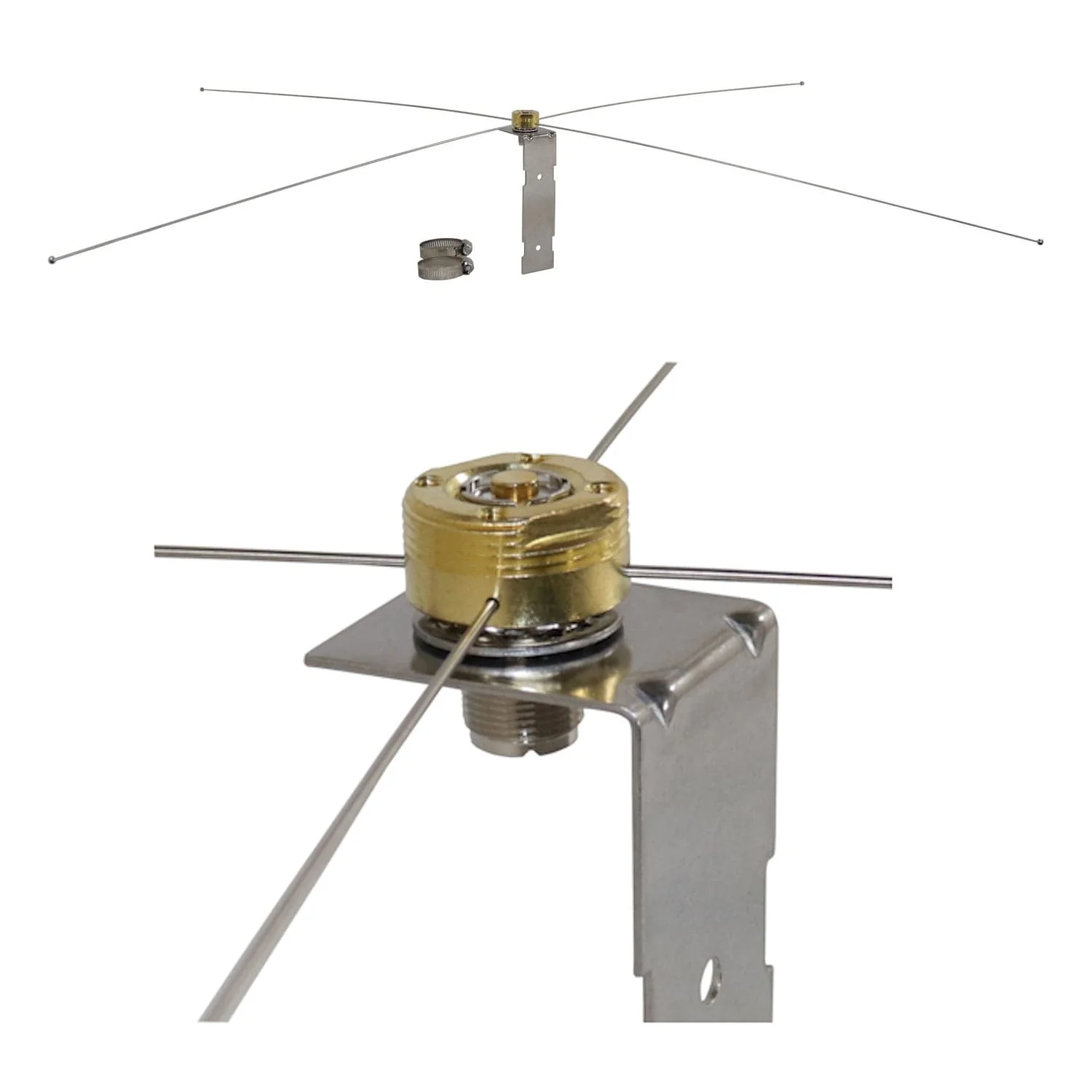 Tram NMO Mount to UHF-Female Connector Ground Plane Kit