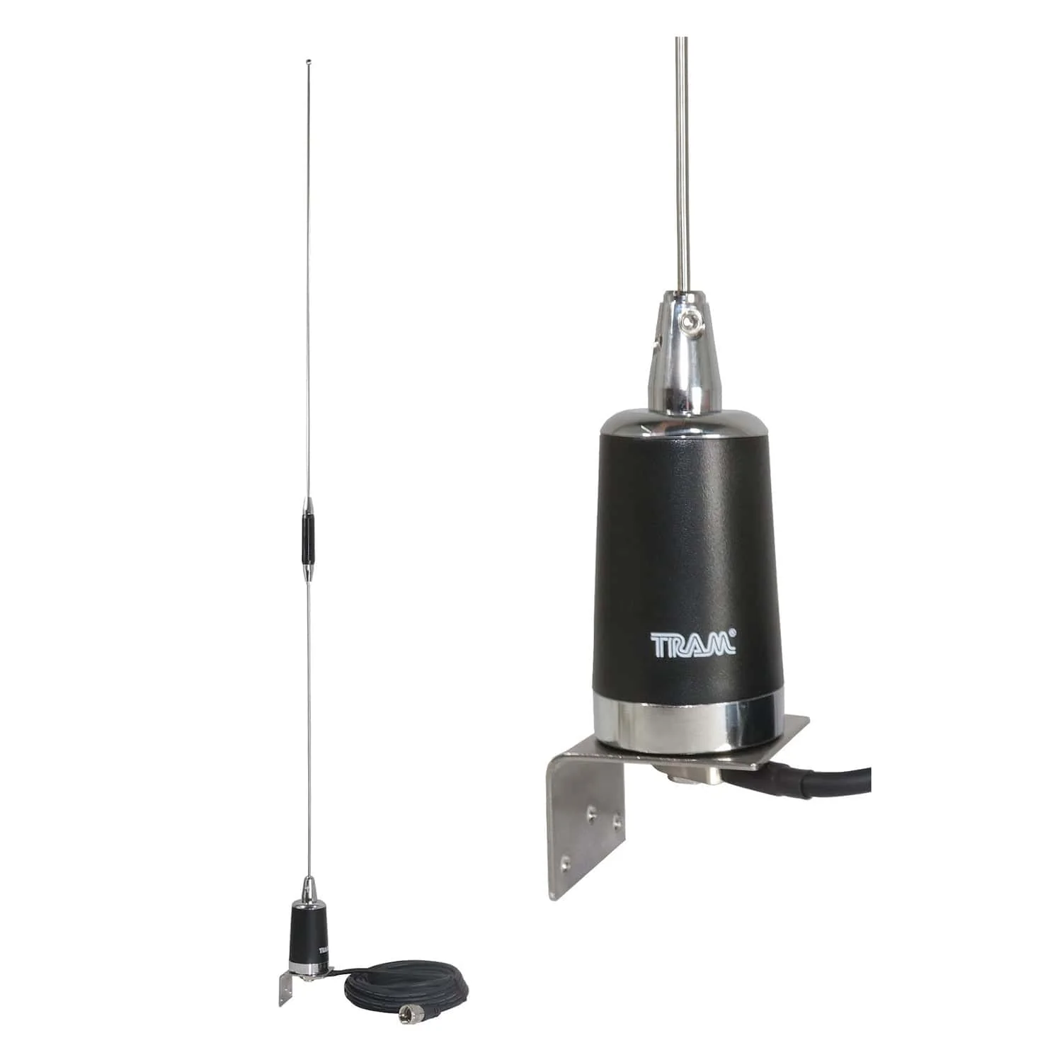Tram Pre-Tuned 144MHz–148MHz VHF/430MHz–450MHz UHF Dual-Band Amateur Trunk or Hole Mount Antenna Kit with PL-259 Connector