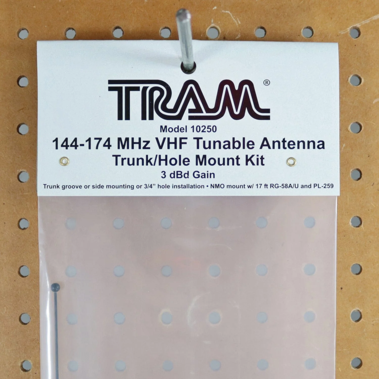 Tram Tunable 144MHzâ174MHz Tunable VHF 3dBd Gain Trunk or Hole Mount Antenna Kit with PL-259 Connector - Image 2