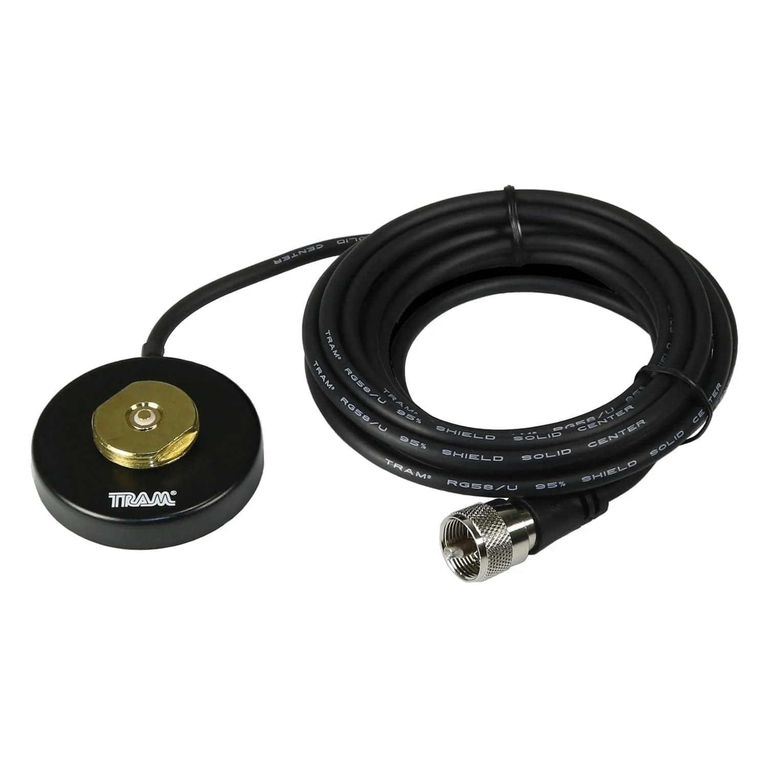 Tram UHF Strong 2-1/2-In. NMO Magnet Mount for High Frequencies, 12-Ft. Cable with PL-259 Connector, Black - Image 2