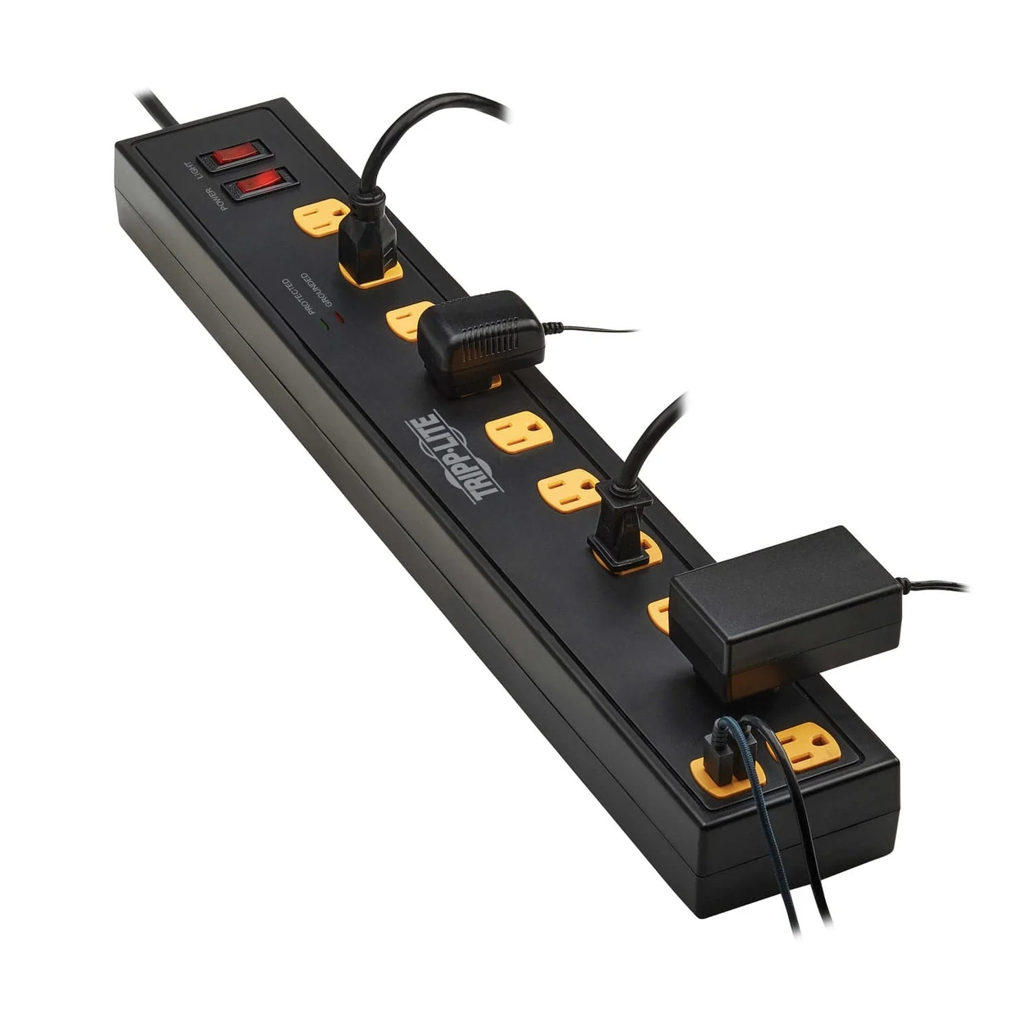 Tripp Lite by Eaton 10-AC Outlet and 2-USB Port 1350-Joules Protect It! Surge Protector Power Strip with Swivel Light Bars, 6-Ft. Cord, TLP1006USB - Image 4