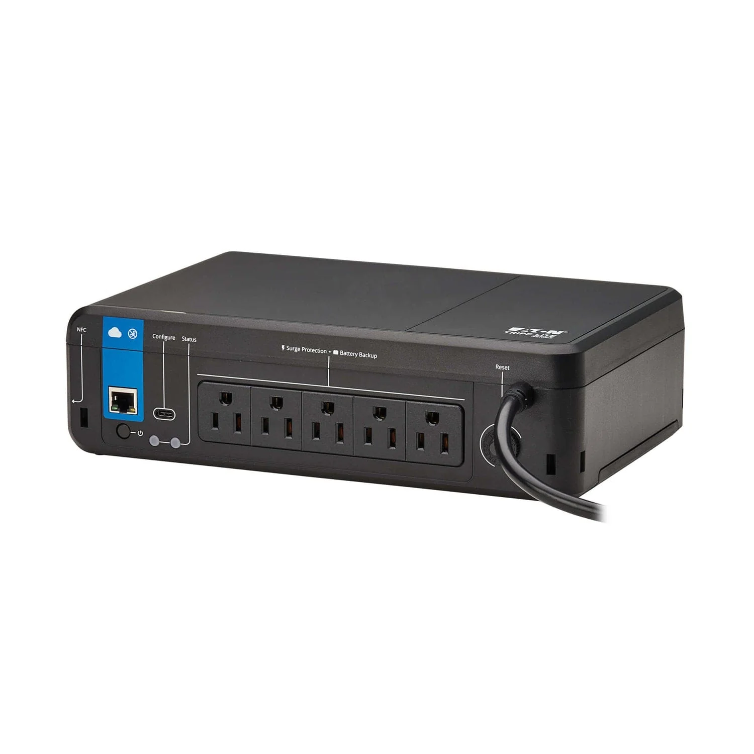 Tripp Lite by Eaton 5-AC Outlet 850-VA/450-Watt PC/Network/POS Cloud-Connected Desktop UPS with 190-Joules Surge Protection, 5-Ft. Cord, BC850RNC