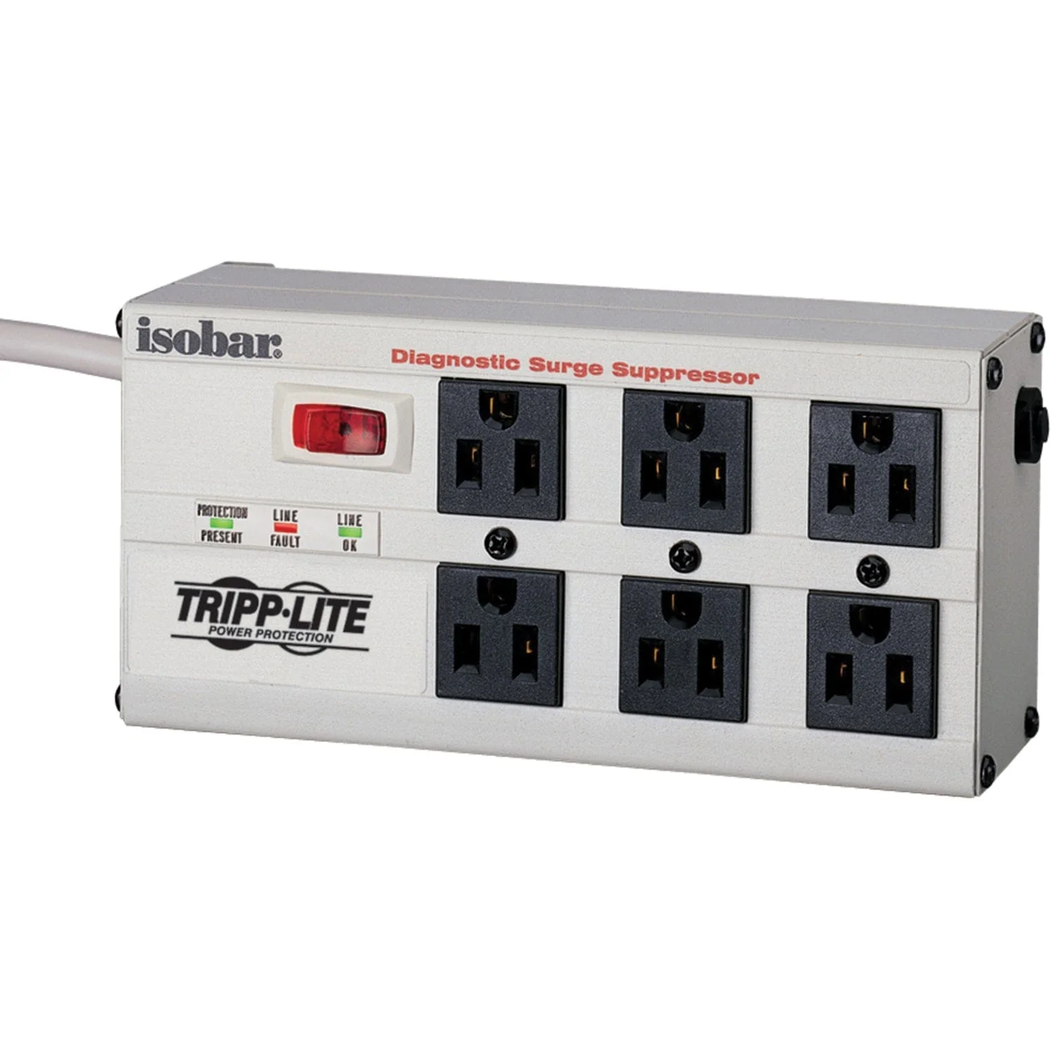 Tripp Lite by Eaton 6-AC Outlet 3330-Joules Isobar Metal Surge Protector Power Strip, 6-Ft. Cord with Right-Angle Plug, ISOBAR6ULTRA - Image 2