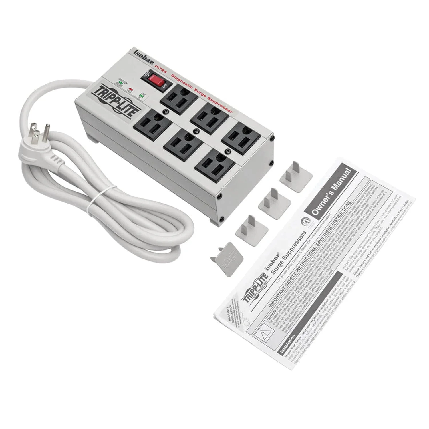 Tripp Lite by Eaton 6-AC Outlet 3330-Joules Isobar Metal Surge Protector Power Strip, 6-Ft. Cord with Right-Angle Plug, ISOBAR6ULTRA - Image 4