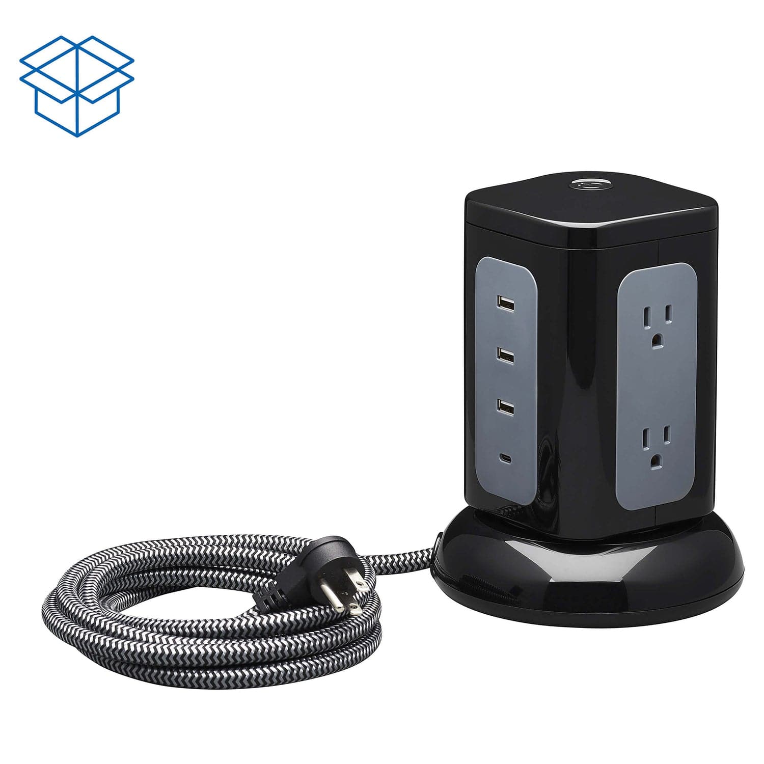 Tripp Lite by Eaton 6-AC Outlet and 4-USB Port 1800-Joules Protect It! Surge Protector Tower, 8-Ft. Braided Cord, TLP606UCTOWER - Image 3