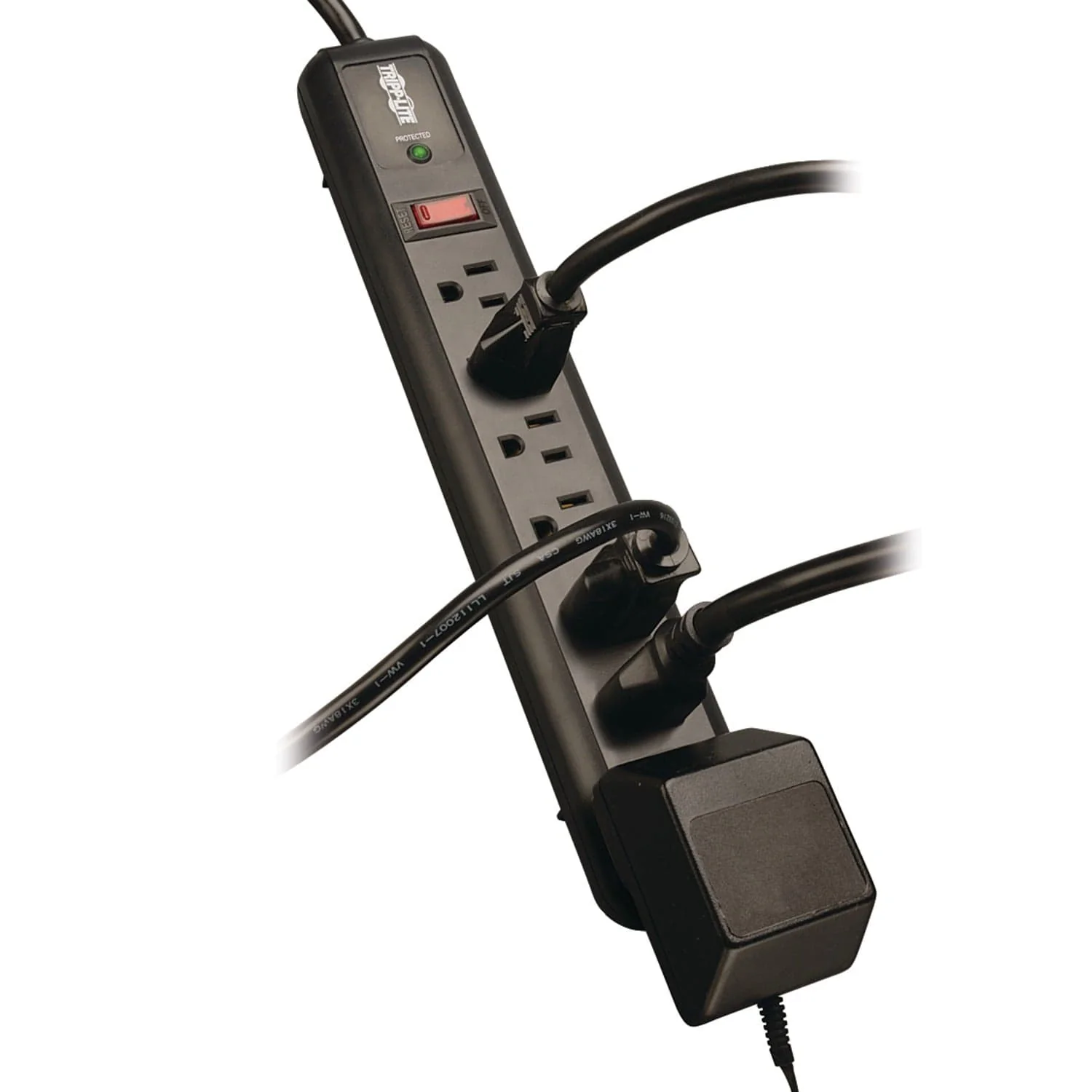 Tripp Lite by Eaton 7-AC Outlet 1080-Joules Protect It! Surge Protector Power Strip, 4-Ft. Cord with Straight Plug, TLP74RB - Image 2