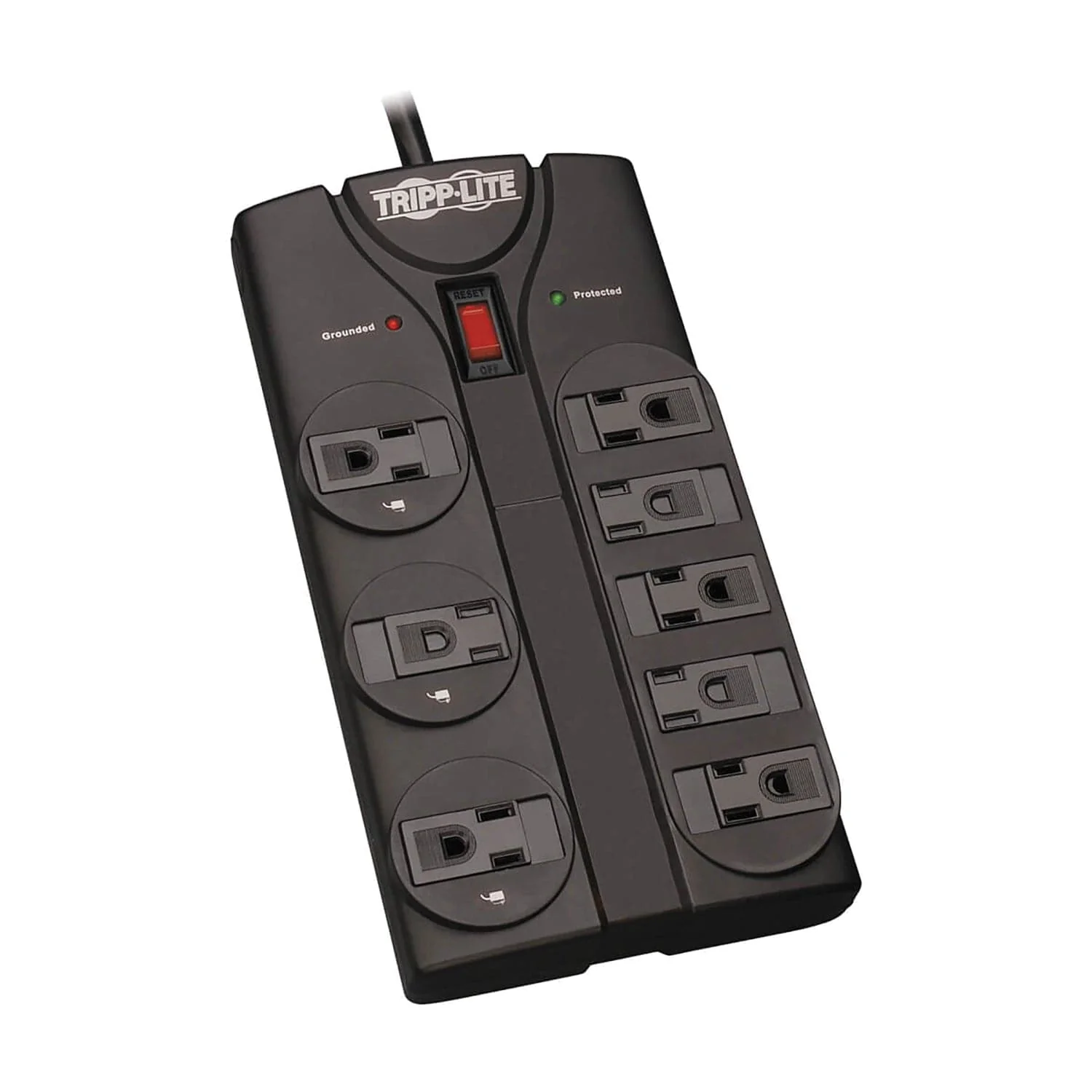 Tripp Lite by Eaton 8-AC Outlet 1440-Joules Protect It! Surge Protector Power Strip with Child Covers, 8-Ft. Cord with Right-Angle Plug, TLP808B - Image 2