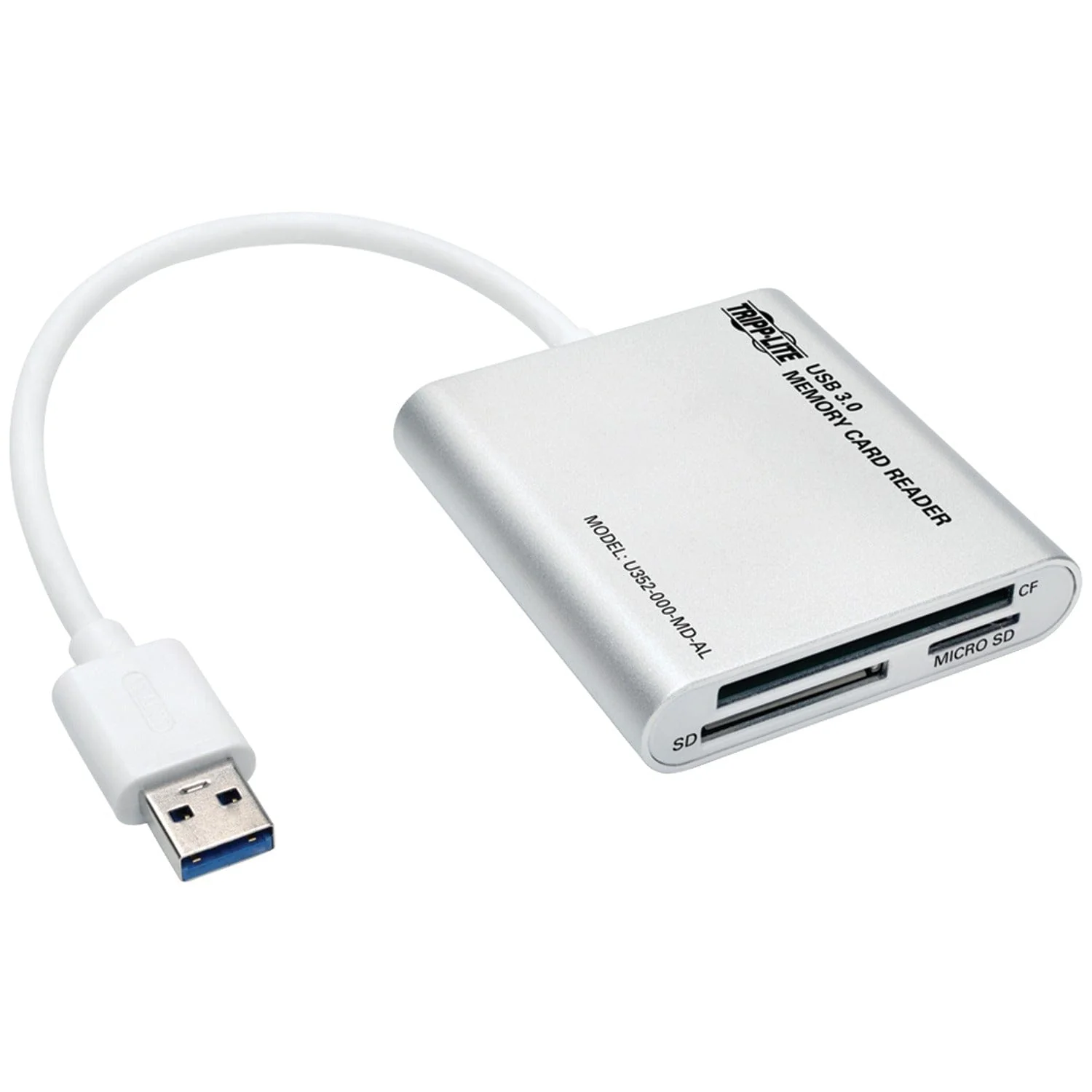 Tripp Lite by Eaton SuperSpeed USB 3.0 Multi-Drive Memory Card Reader/Writer, Aluminum Case, U352-000-MD-AL