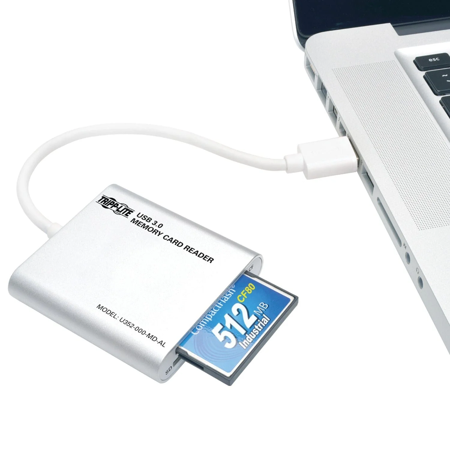 Tripp Lite by Eaton SuperSpeed USB 3.0 Multi-Drive Memory Card Reader/Writer, Aluminum Case, U352-000-MD-AL - Image 3