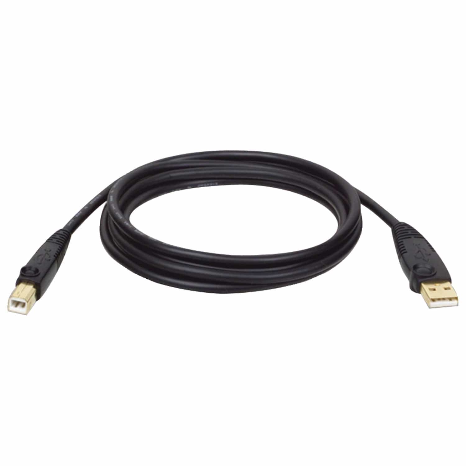 Tripp Lite by Eaton USB 2.0 Peripheral Cable, A Male/B-Male Gold-Plated Connectors, Black, 15 Ft.