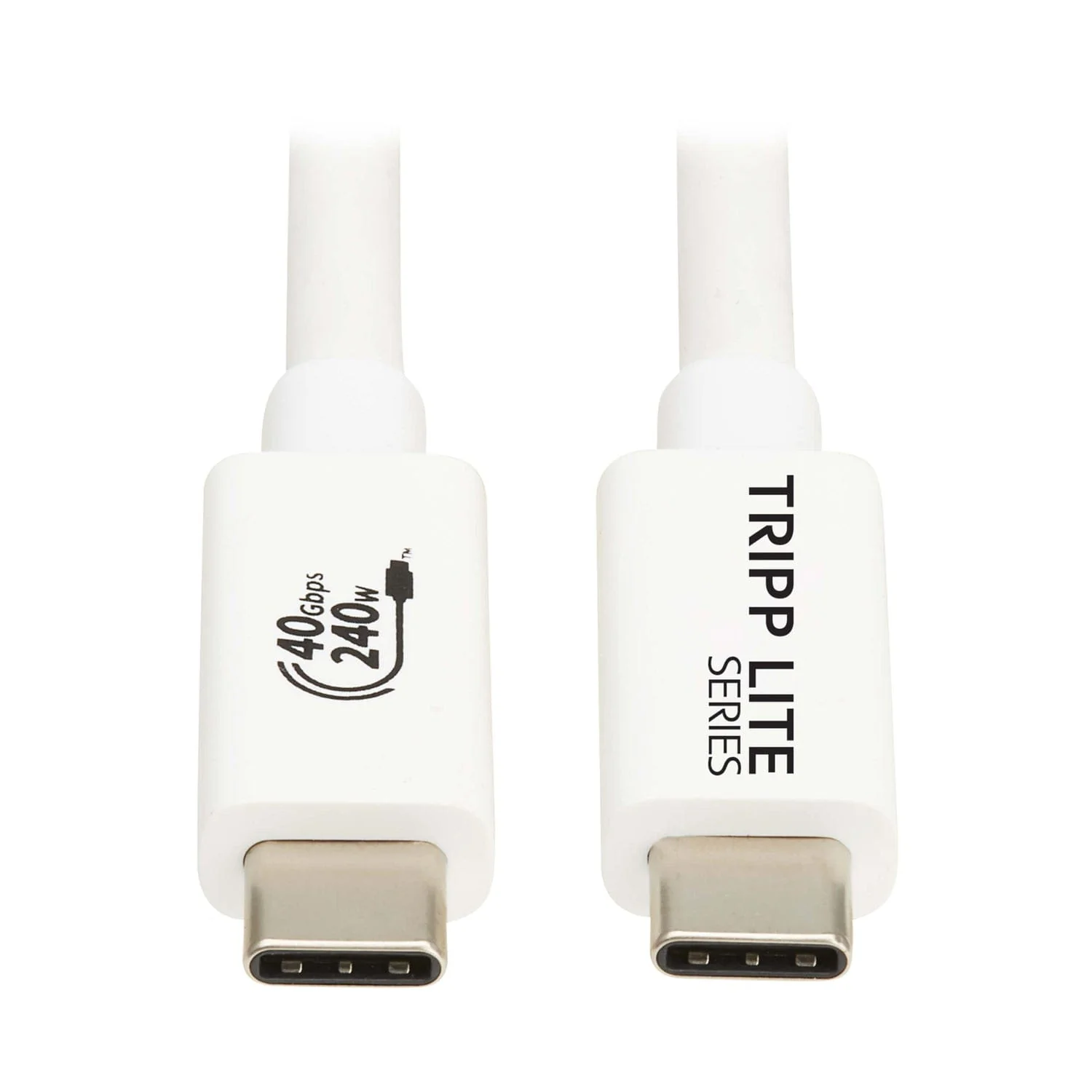Tripp Lite by Eaton USB4 Charge-and-Sync 40-Gbps 240-Watt USB-C PD Cable, White, 3.3 Ft., U521-1P0M-WH