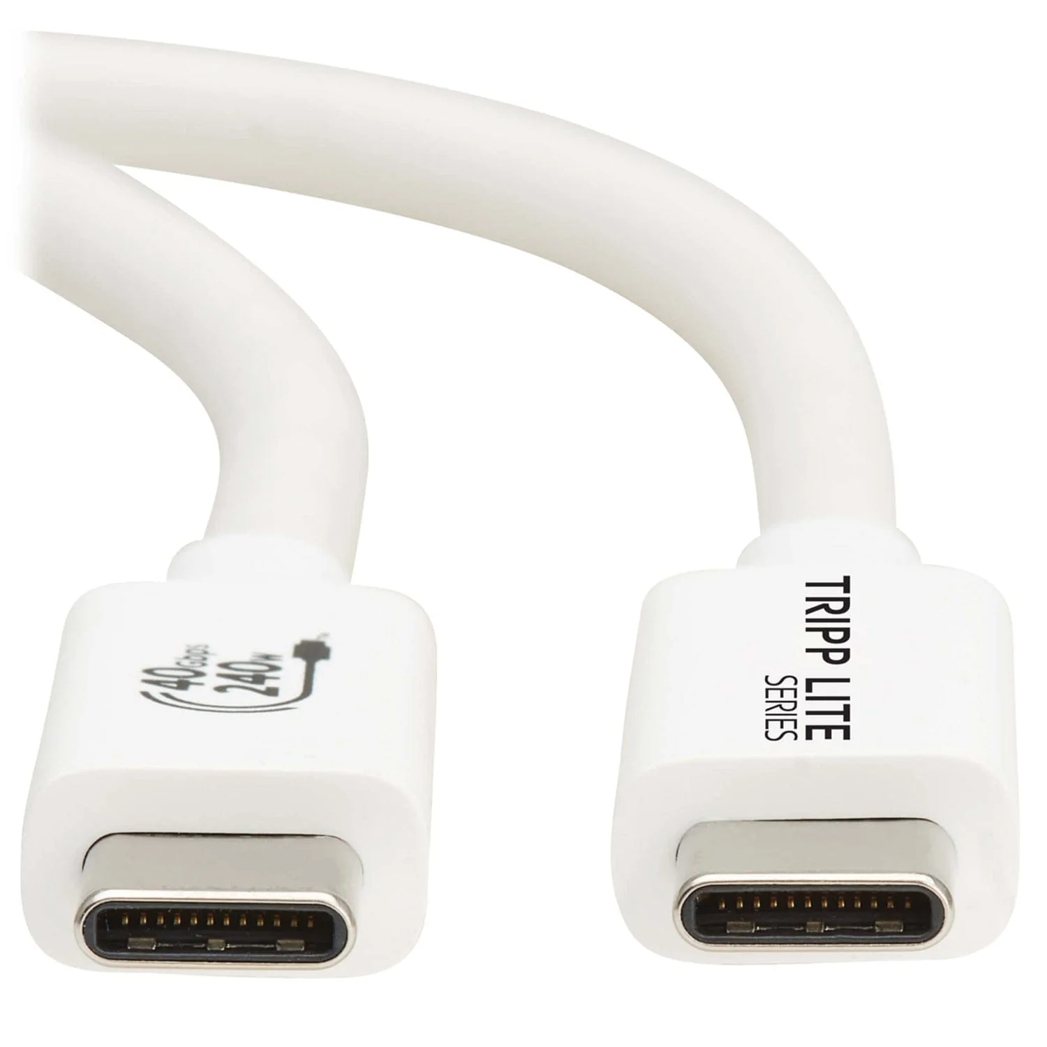 Tripp Lite by Eaton USB4 Charge-and-Sync 40-Gbps 240-Watt USB-C PD Cable, White, 3.3 Ft., U521-1P0M-WH - Image 4