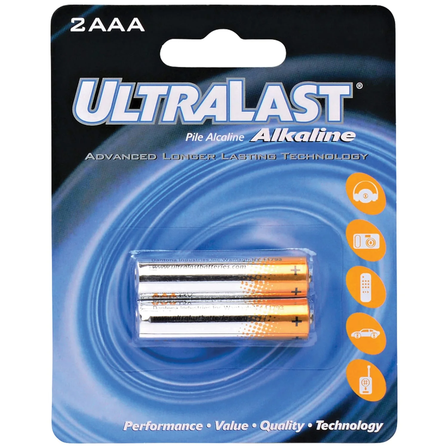 Ultralast ULA2AAA AAA Alkaline Batteries, 2 Pack