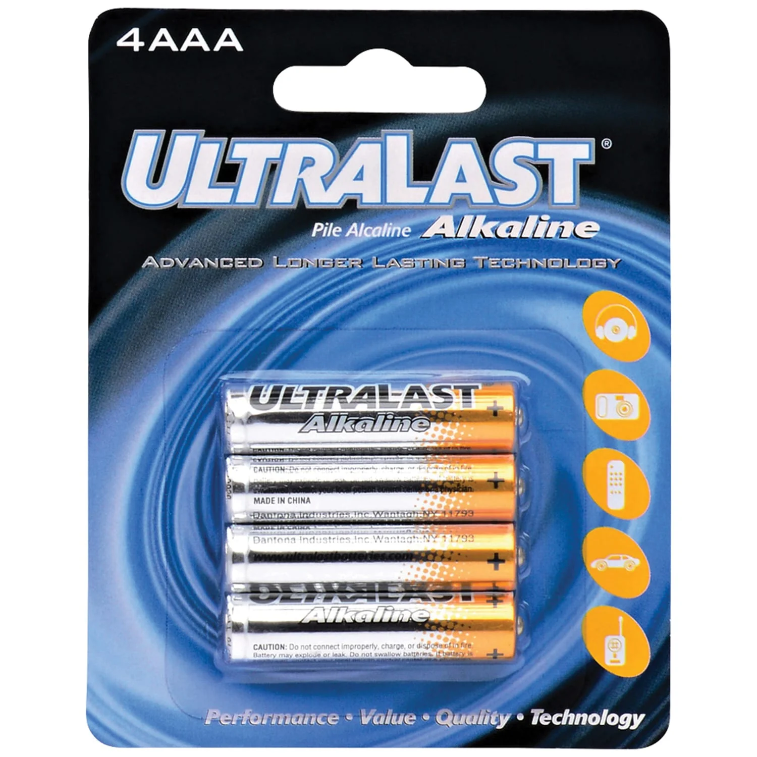 Ultralast ULA4AAA AAA Alkaline Batteries, 4 pk