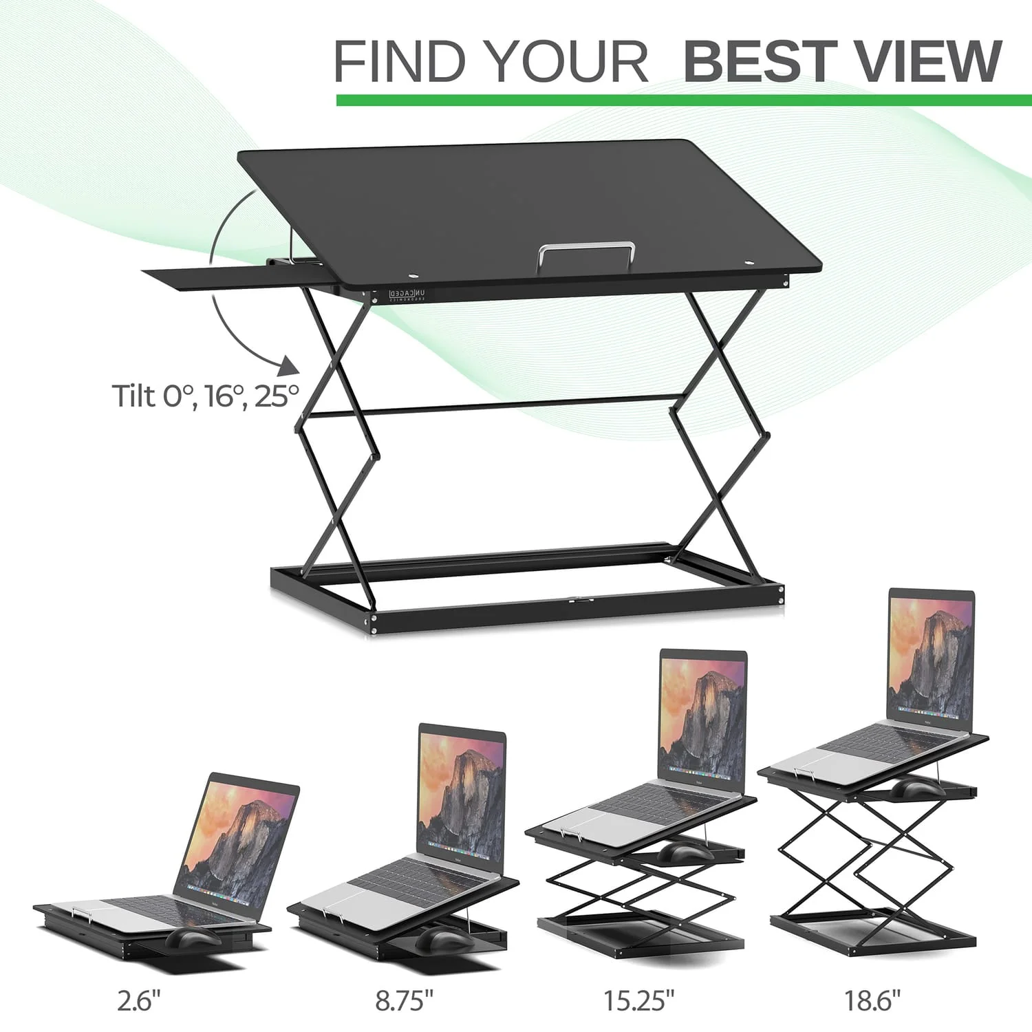 Uncaged Ergonomics CD4 Adjustable Standing Desk Converter for Laptops - Image 4