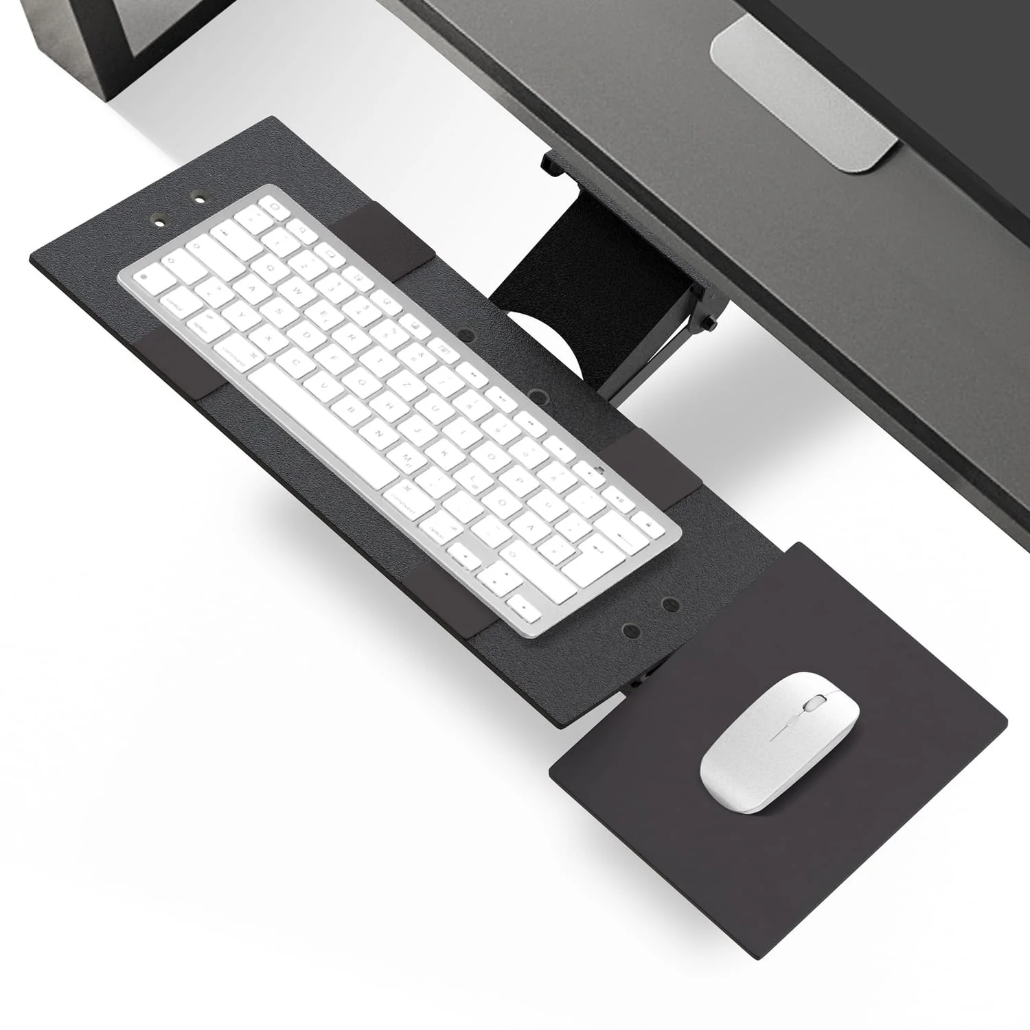 Uncaged Ergonomics KT1 Under-Desk Slide-Out Ergonomic Keyboard Tray with Ambidextrous Mouse Tray, Black - Image 4