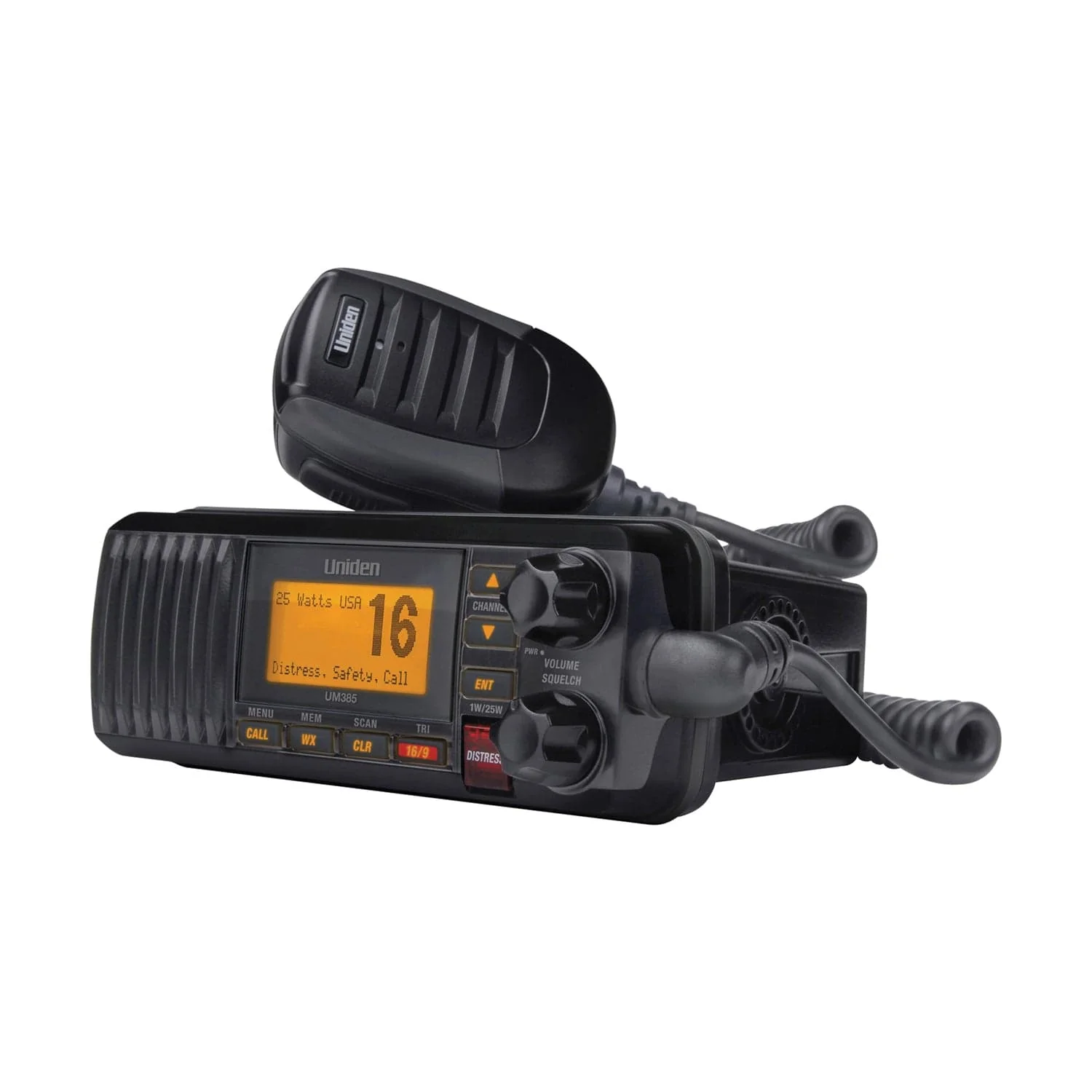 Uniden 25-Watt Fixed-Mount VHF Marine Radio with DSC, UM385, Black