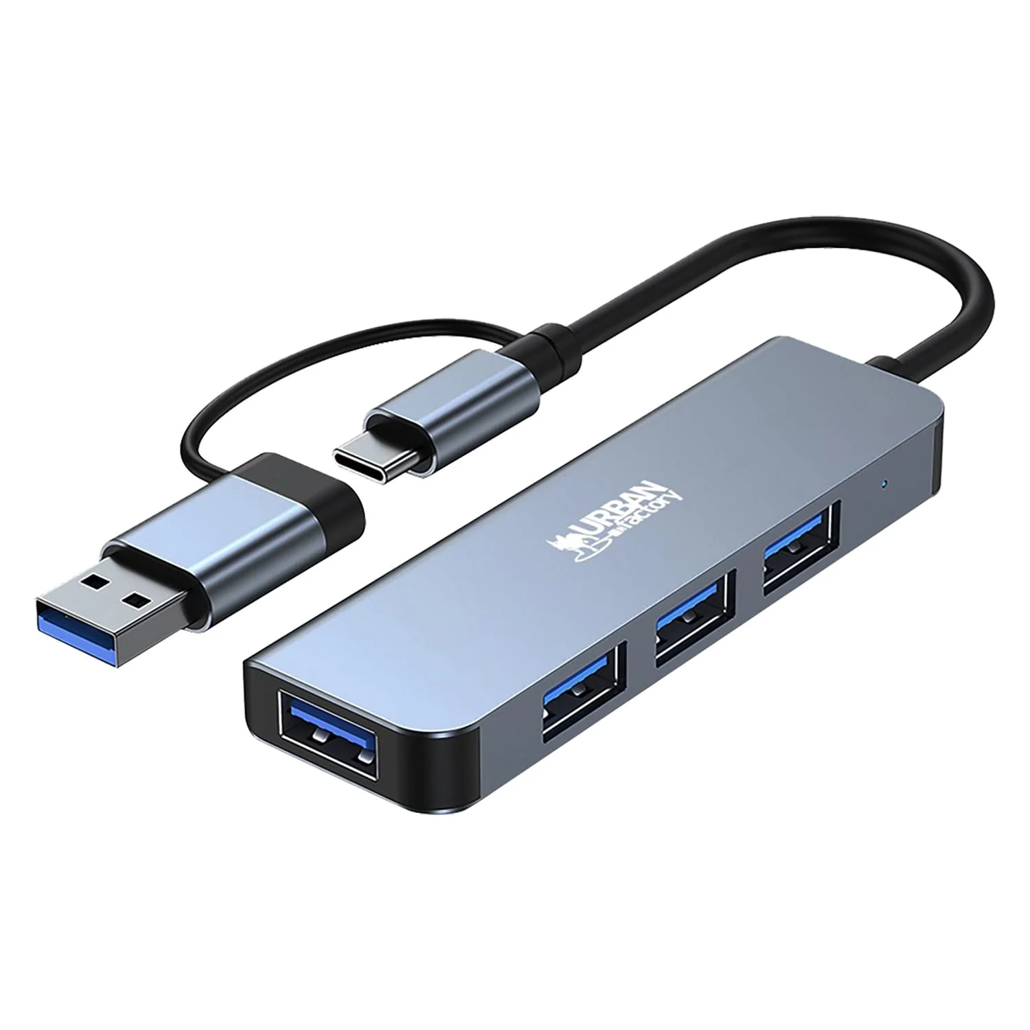 Urban Factory 4-Port MINEE Dual USB-A/USB-C Hub, for Notebooks, Tablets, and Smartphones - Image 3