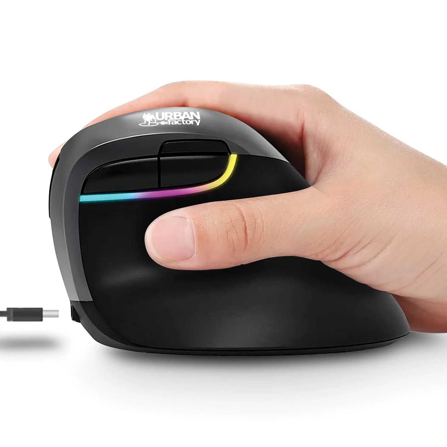 Urban Factory ERGO PRO Bluetooth and Wireless 2.4 GHz Vertical Mouse for Right-Handed Users - Image 2