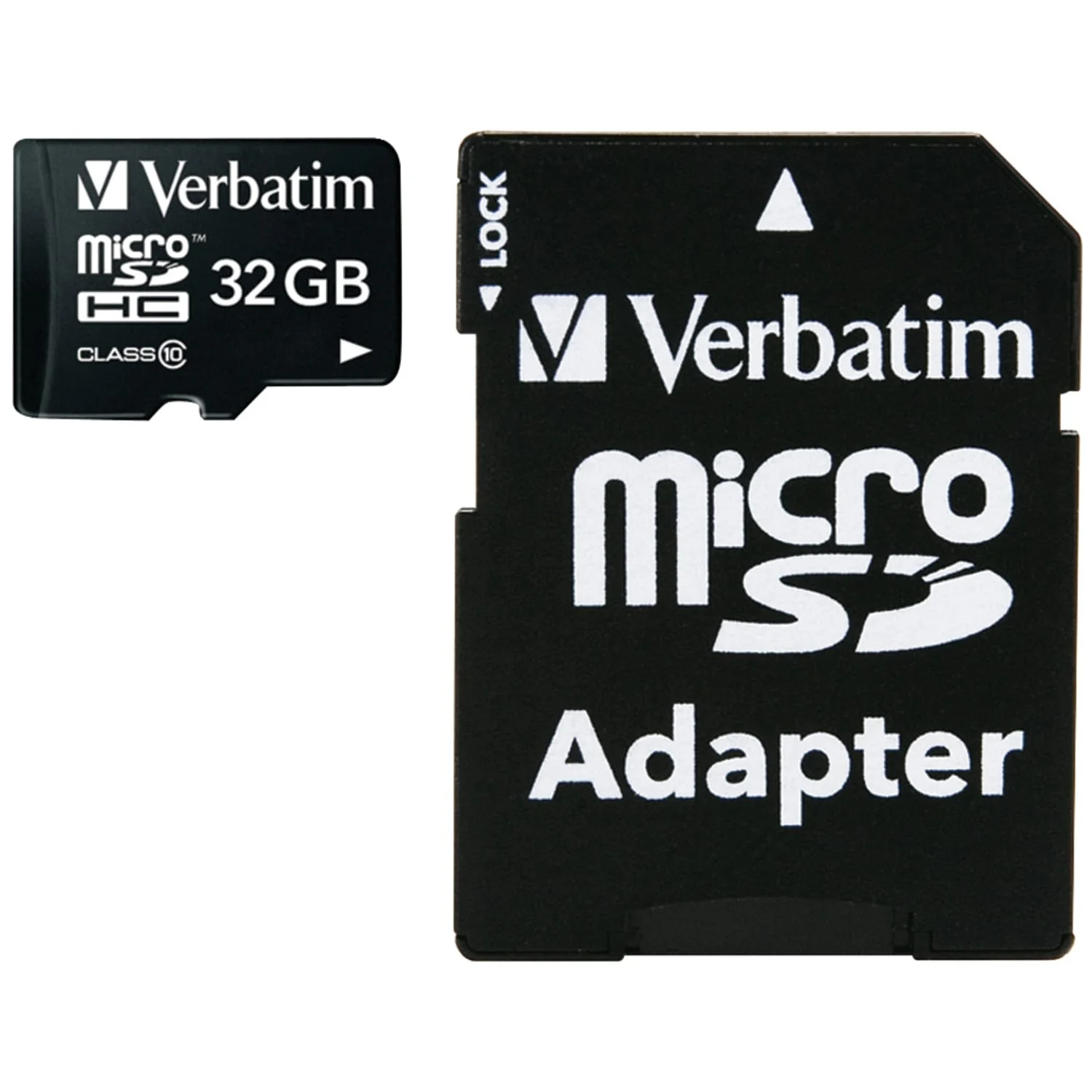 Verbatim Class 10 microSDHC Card with Adapter, 32 GB