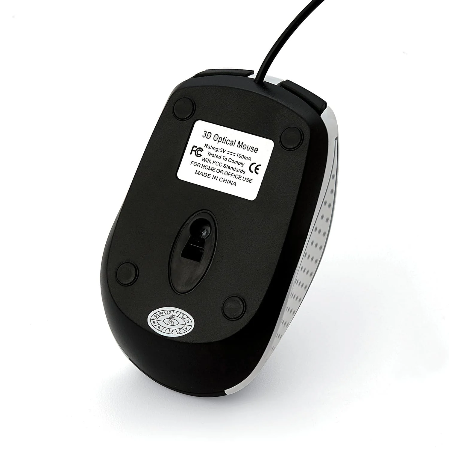 Verbatim Corded Optical Computer Mouse, Ergonomic, 3 Buttons, USB, White - Image 5
